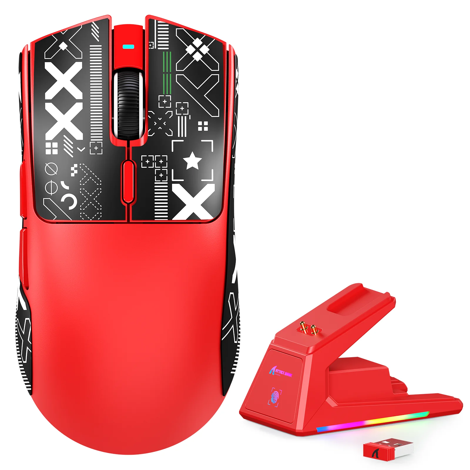 ATTACK SHARK X1 Tri-mode Gaming Mouse With Touchpad RGB Charging Dock PAW3395PRO Sensor - Image 46