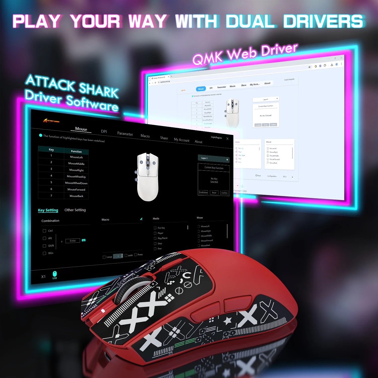 ATTACK SHARK X1 Tri-mode Gaming Mouse With Touchpad RGB Charging Dock PAW3395PRO Sensor - Image 53