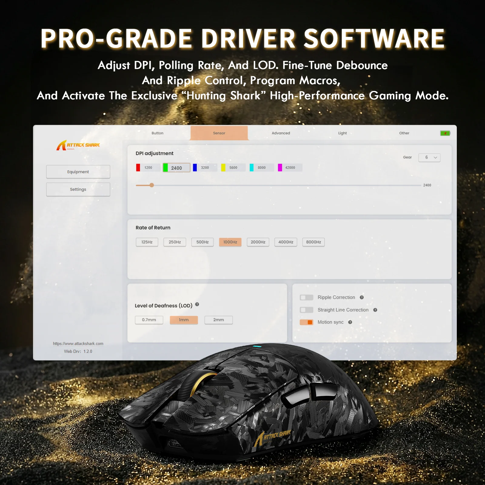 ATTACK SHARK X11 ULTRA Carbon Fiber Wireless Gaming Mouse With C06 Ultra LED Cable - Image 10