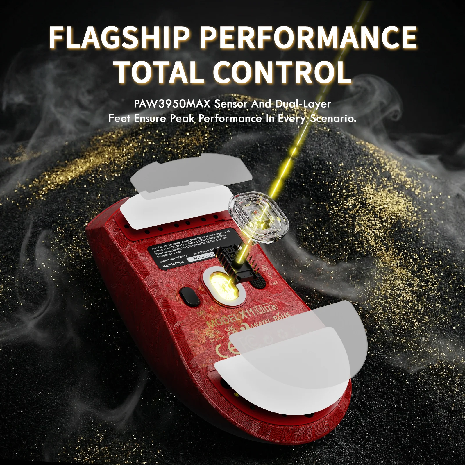 ATTACK SHARK X11 ULTRA Carbon Fiber Wireless Gaming Mouse With C06 Ultra LED Cable - Image 23