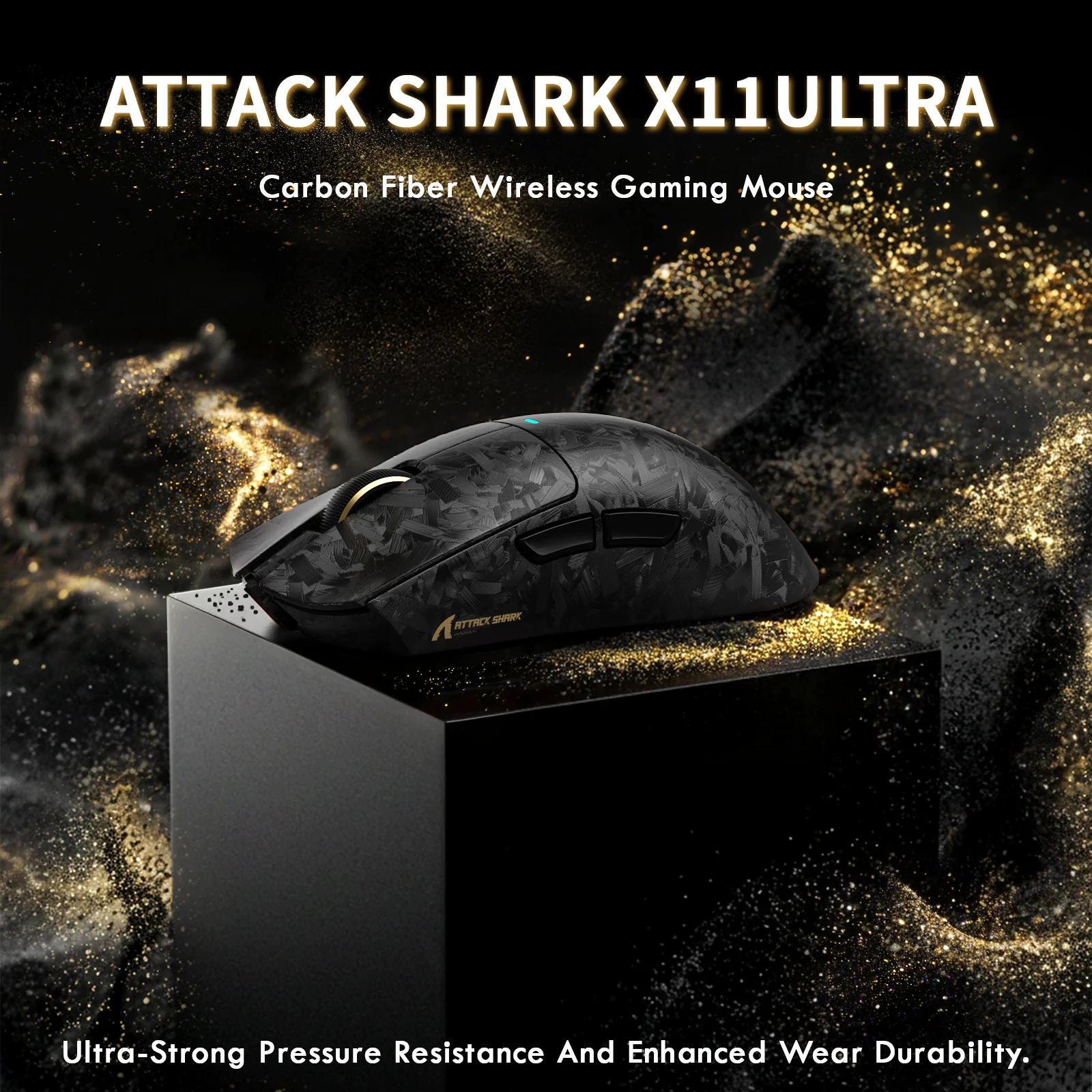 ATTACK SHARK X11 ULTRA Carbon Fiber Wireless Gaming Mouse With C06 Ultra LED Cable - Image 4