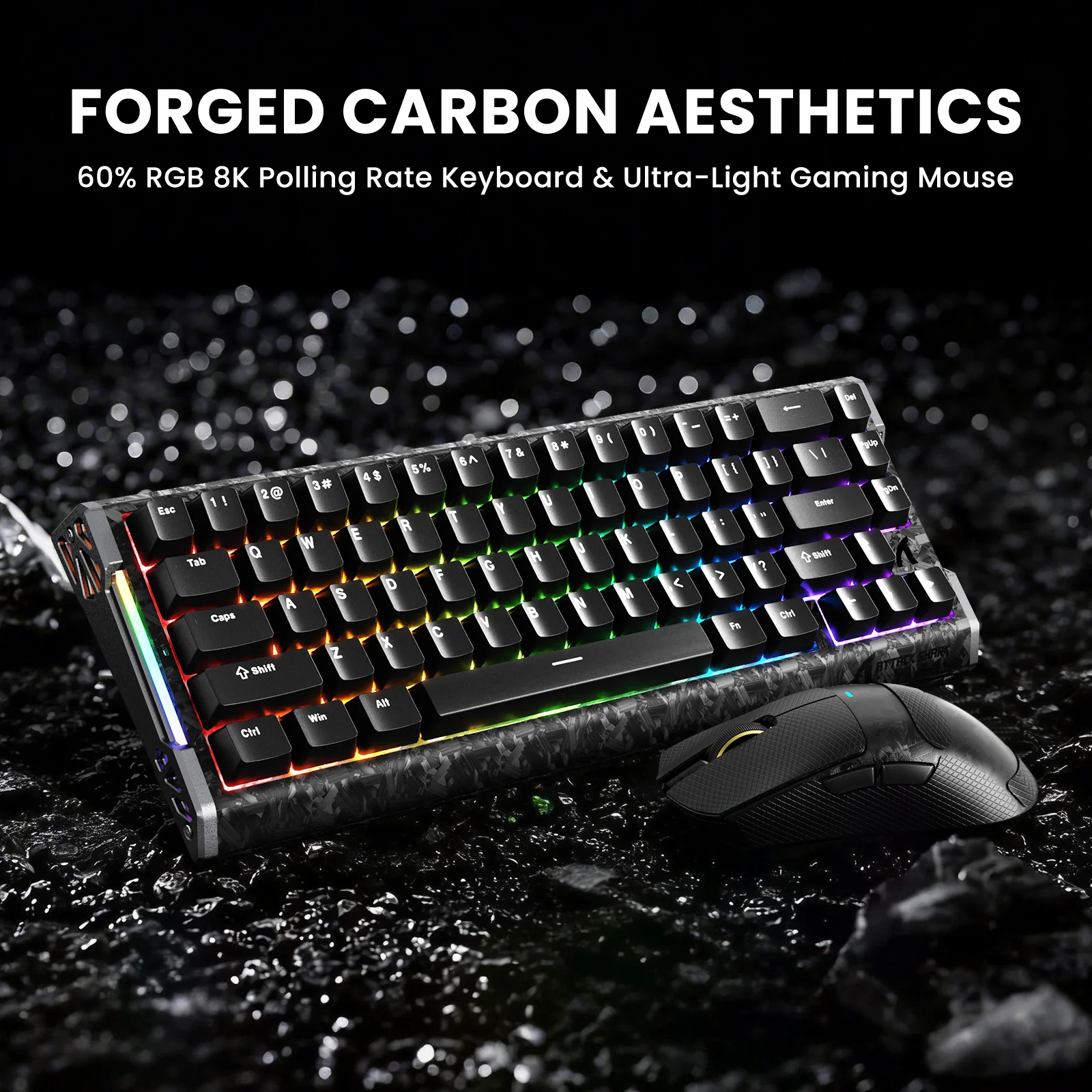 ATTACK SHARK R68 HE & X11 ULTRA Carbon Fiber Gaming Bundle With C01 ULTRA Coiled Cable - Image 20