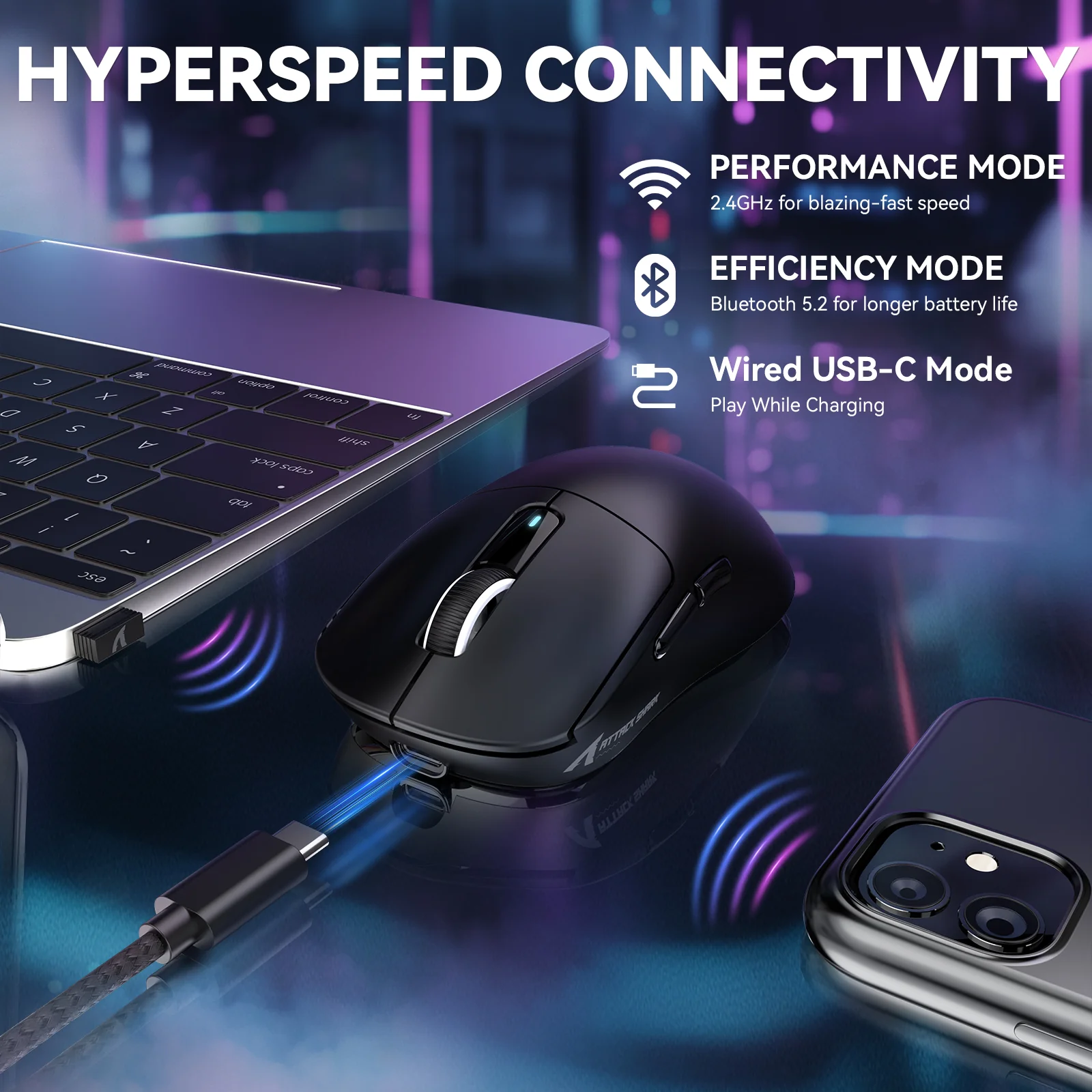 ATTACK SHARK X3MAX PAW3950 Wireless Gaming Mouse - Image 17
