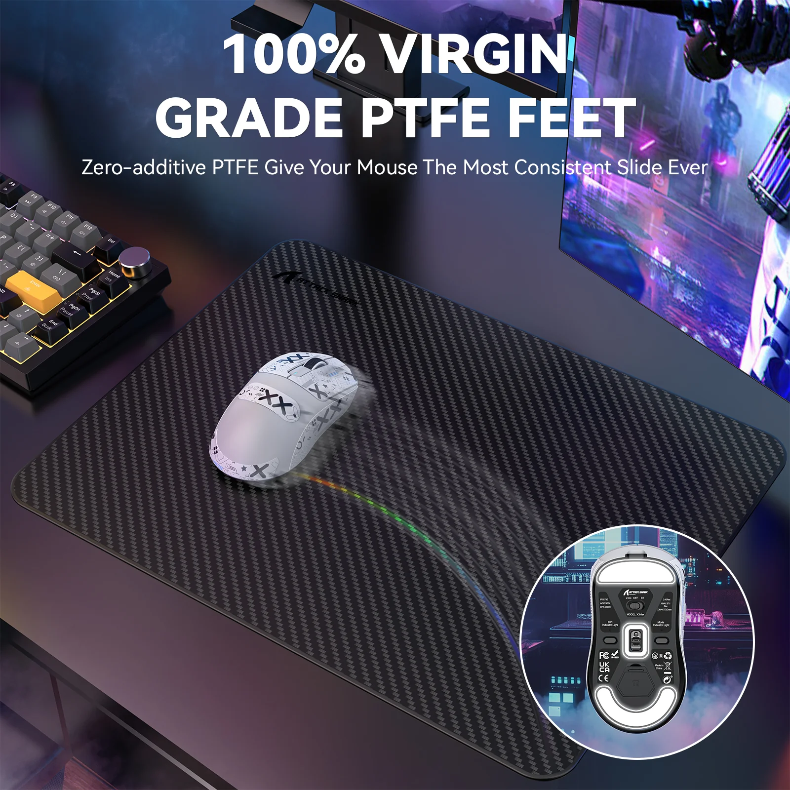 ATTACK SHARK X3MAX PAW3950 Wireless Gaming Mouse - Image 29
