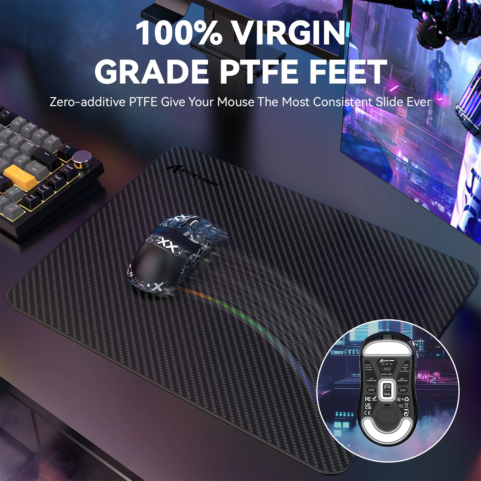 ATTACK SHARK X3MAX PAW3950 Wireless Gaming Mouse - Image 39