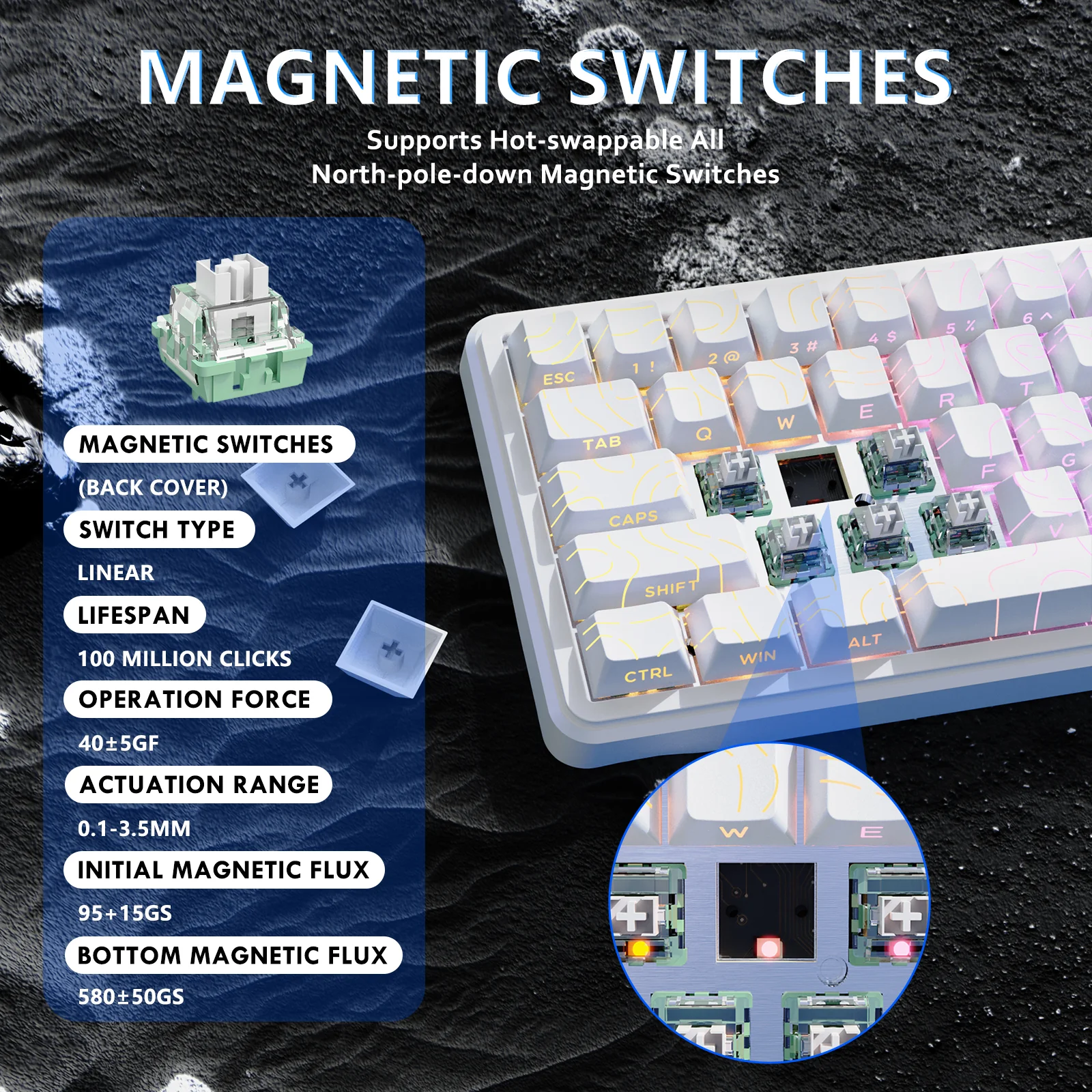 ATTACK SHARK X65 HE Magnetic Switch Rapid Trigger Keyboard - Image 33