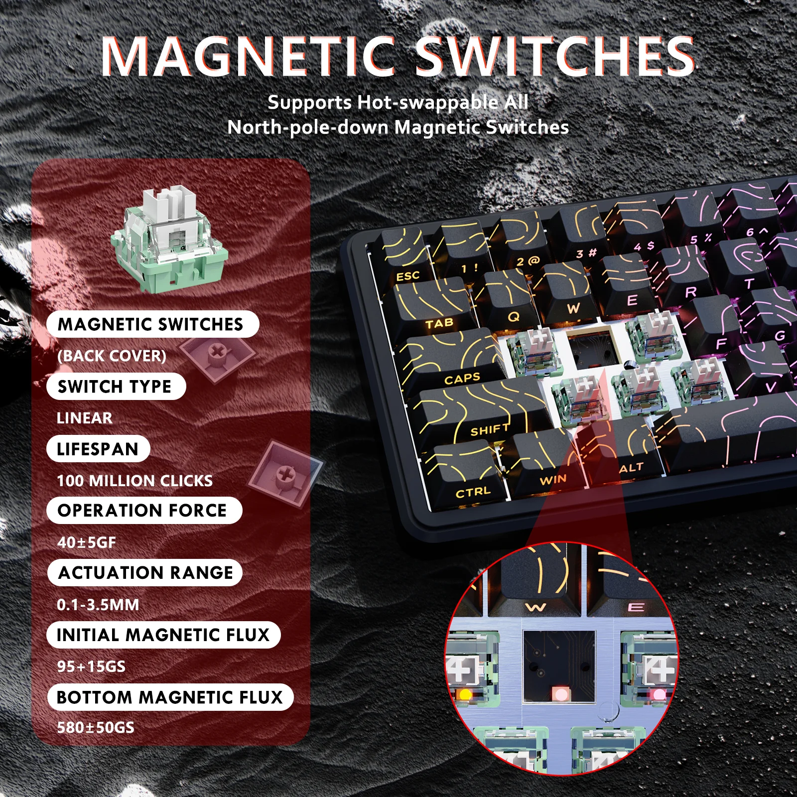 ATTACK SHARK X65 HE Magnetic Switch Rapid Trigger Keyboard - Image 40