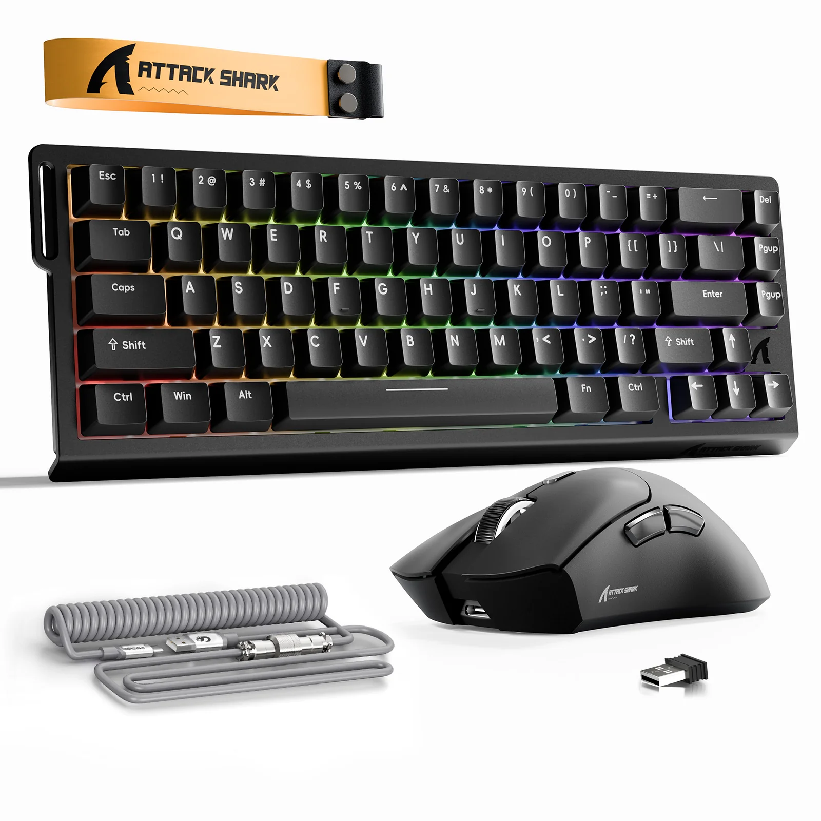 ATTACK SHARK X68HE Rapid Trigger Keyboard + R1 Wireless Gaming Mouse + C01 Coiled Cable Bundle - Image 12