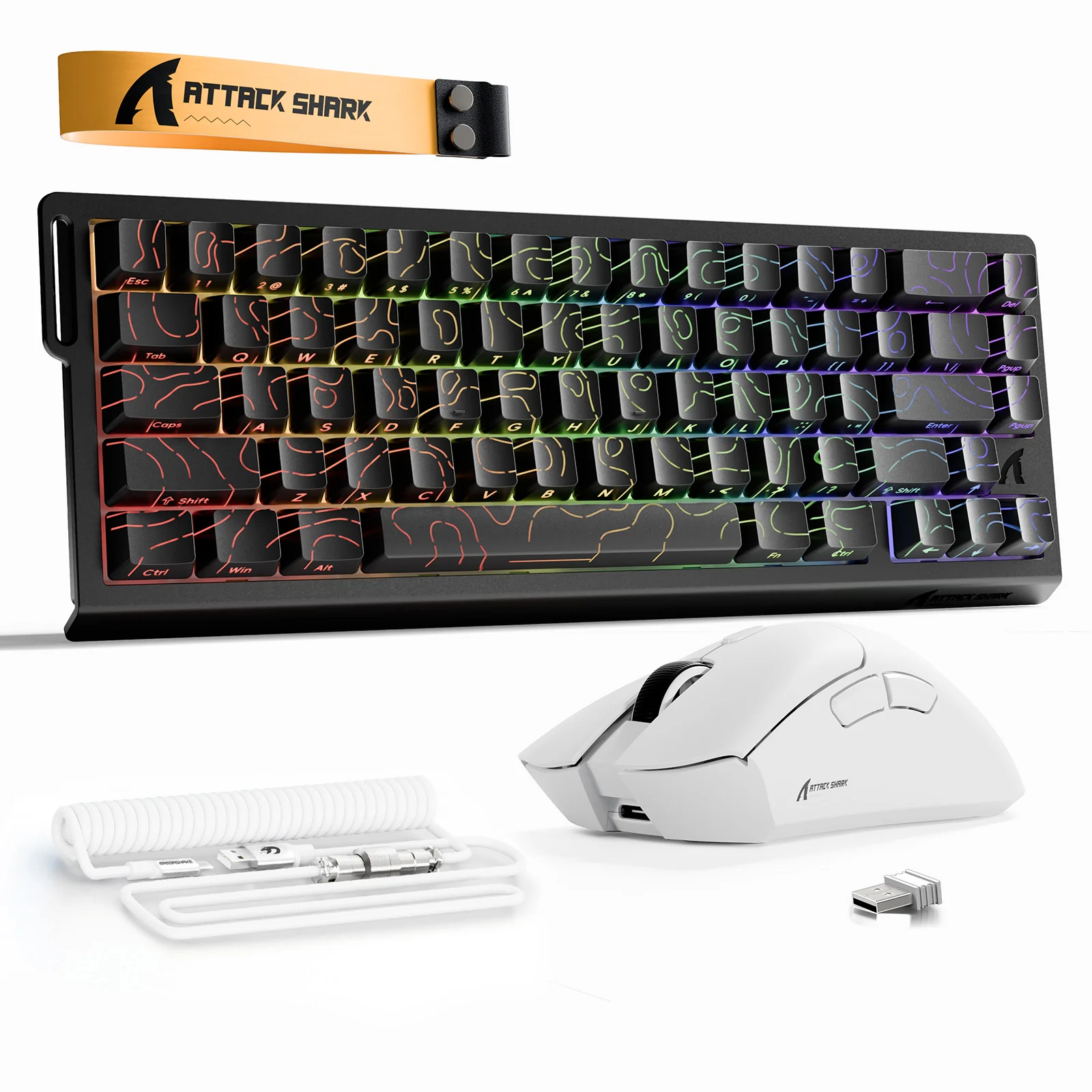 ATTACK SHARK X68HE Rapid Trigger Keyboard + R1 Wireless Gaming Mouse + C01 Coiled Cable Bundle - Image 13