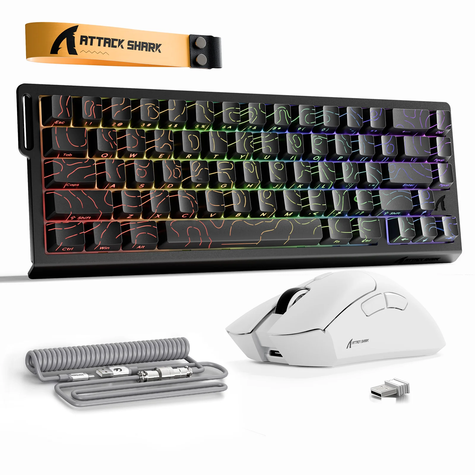 ATTACK SHARK X68HE Rapid Trigger Keyboard + R1 Wireless Gaming Mouse + C01 Coiled Cable Bundle - Image 14