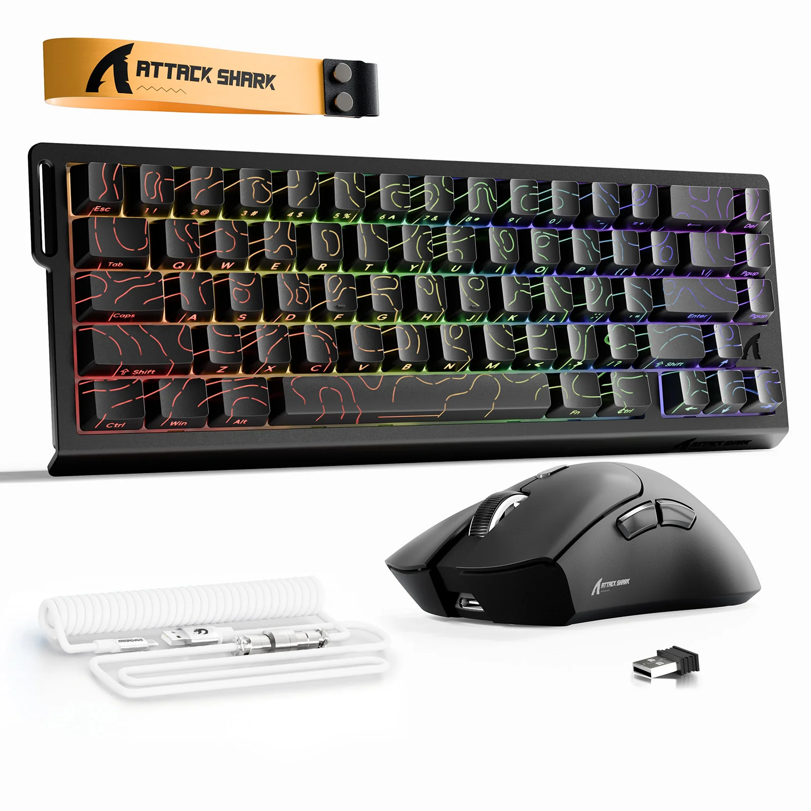 ATTACK SHARK X68HE Rapid Trigger Keyboard + R1 Wireless Gaming Mouse + C01 Coiled Cable Bundle - Image 15