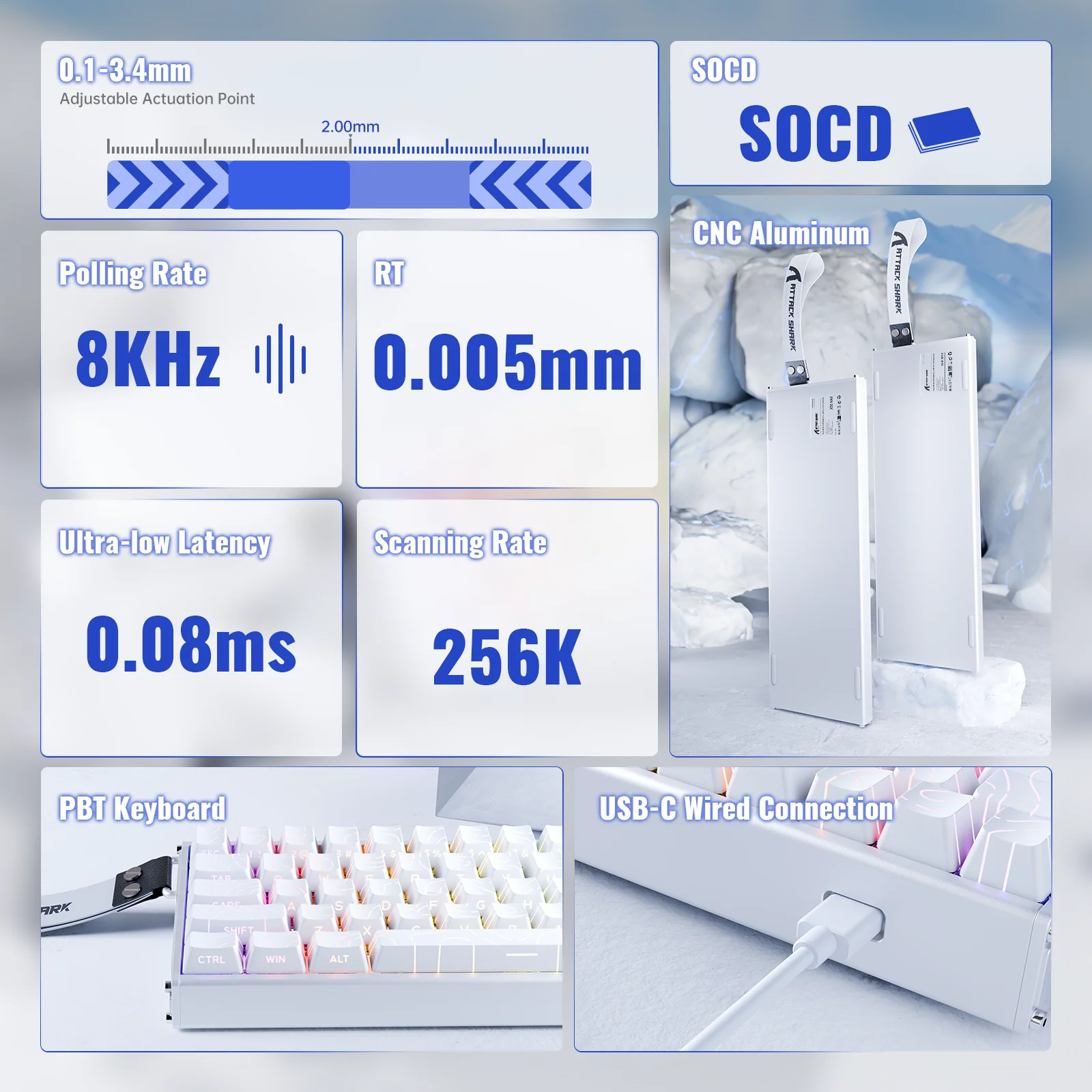 ATTACK SHARK X68MAX HE Rapid Trigger Aluminum Keyboard Magnetic Switch - Image 27