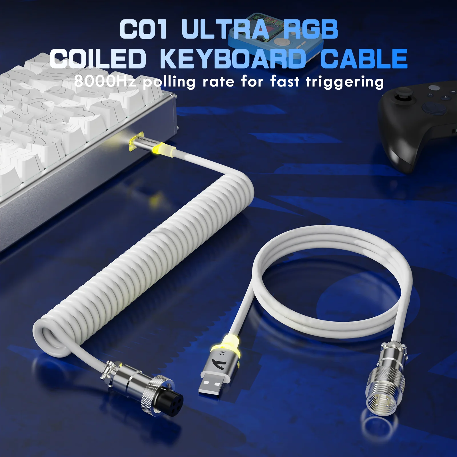 ATTACK SHARK X68MAX HE Rapid Trigger CNC Aluminum Keyboard Magnetic Switch with C01Ultra RGB Coiled Cable - Image 12