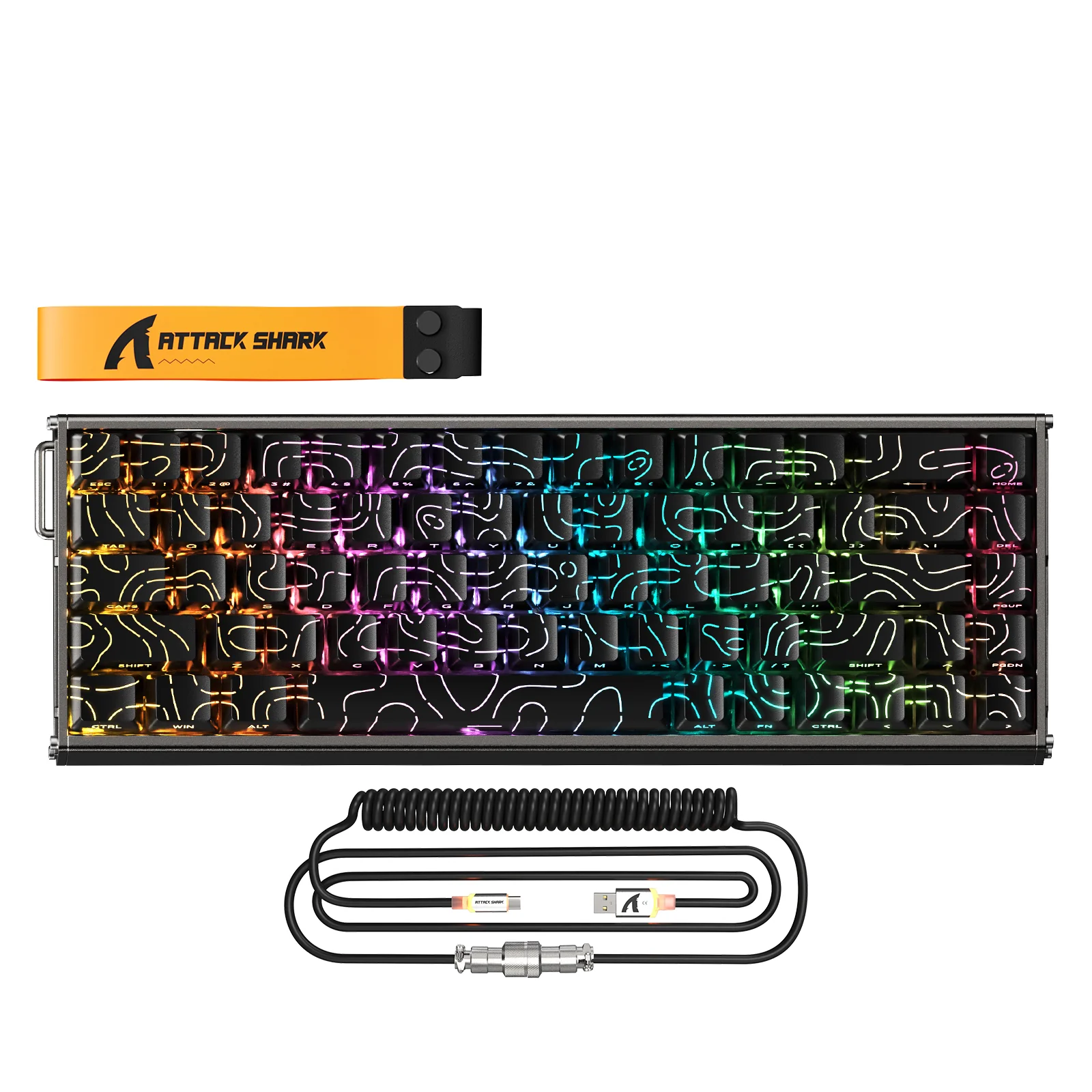 ATTACK SHARK X68MAX HE Rapid Trigger CNC Aluminum Keyboard Magnetic Switch with C01Ultra RGB Coiled Cable - Image 21