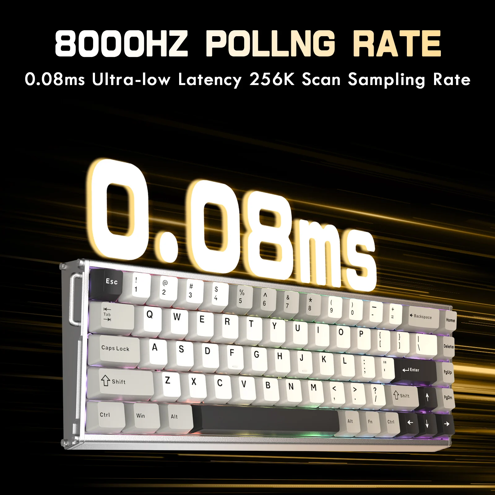 ATTACK SHARK X68MAX HE Rapid Trigger CNC Aluminum Keyboard Magnetic Switch with C01Ultra RGB Coiled Cable - Image 4