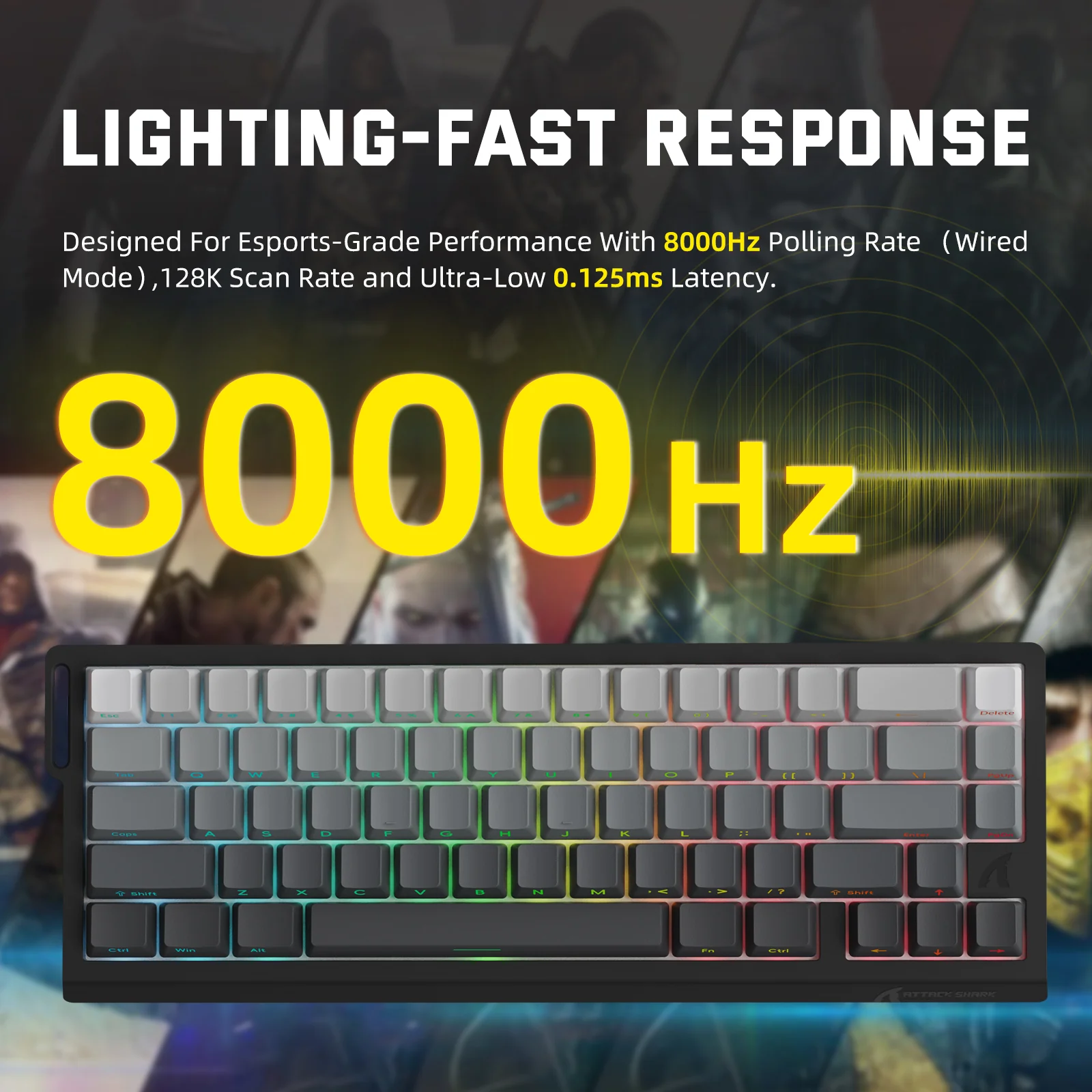 ATTACK SHARK X68PRO HE Wireless Rapid Trigger Keyboard Magnetic Switch - Image 4