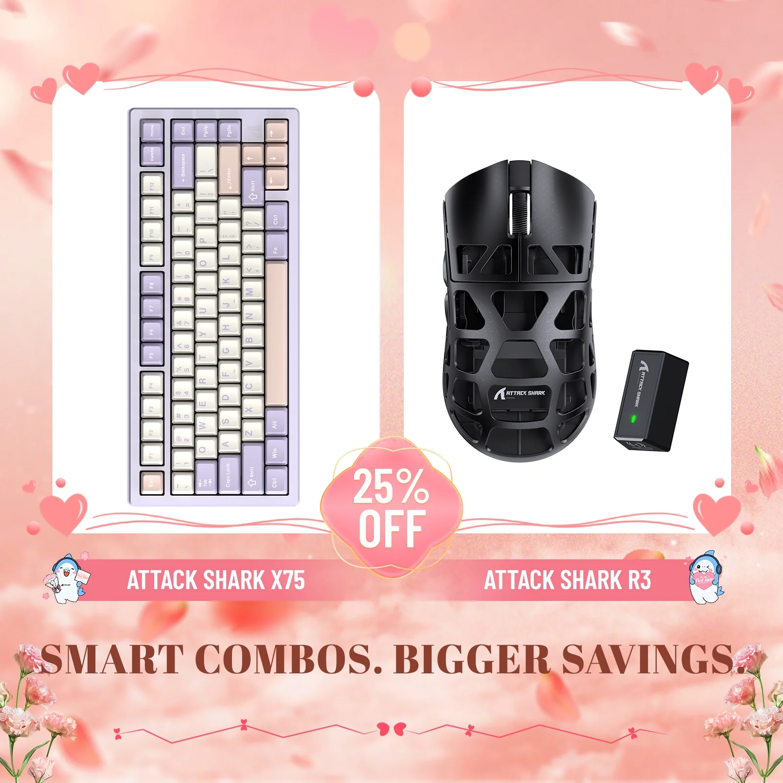ATTACK SHARK X75 Full Aluminum Keyboard + R3 Magnesium Alloy Gaming Mouse Bundle - Image 6