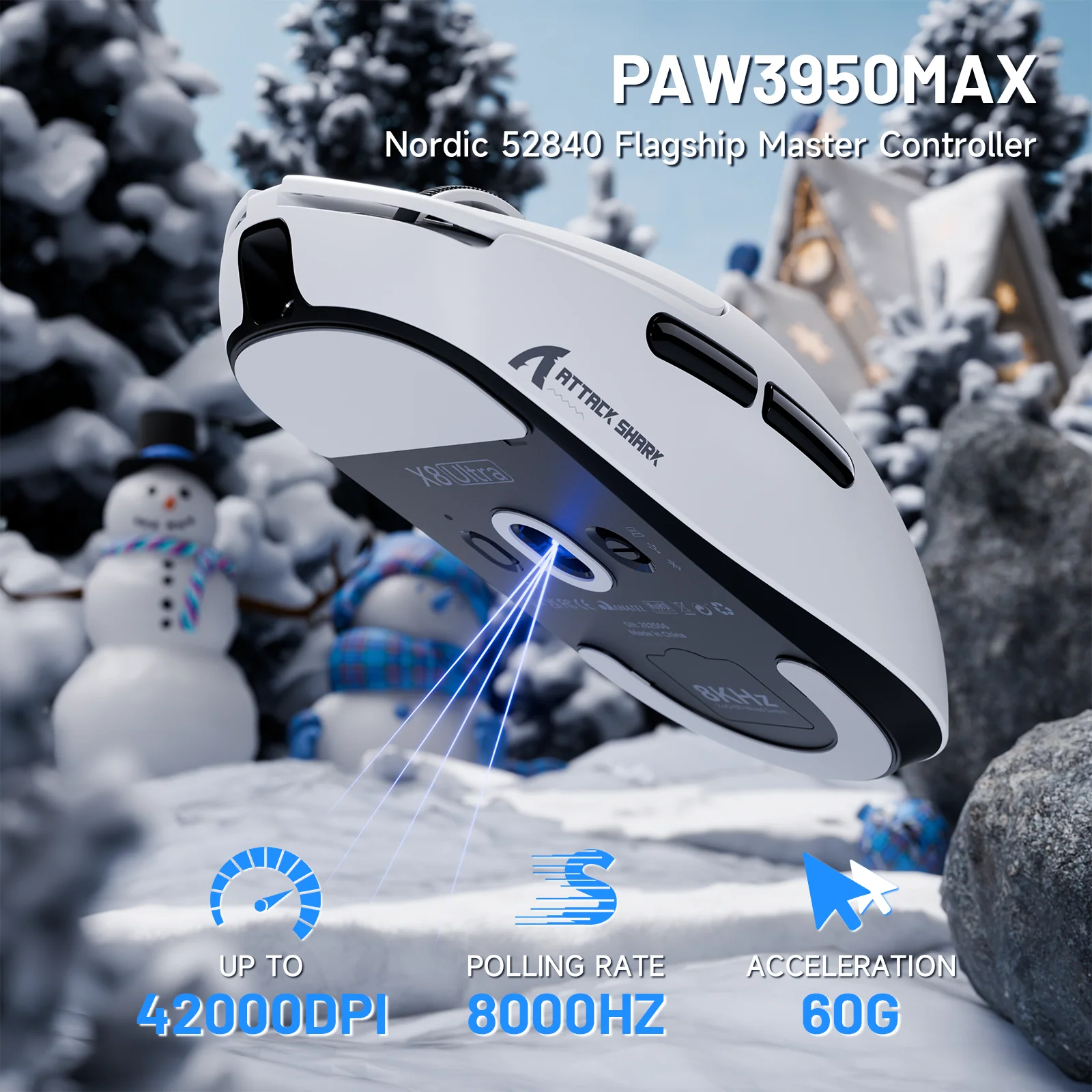 ATTACK SHARK X8 Ultra 8KHz Wireless Gaming Mouse With C06 Ultra Cable - Image 14