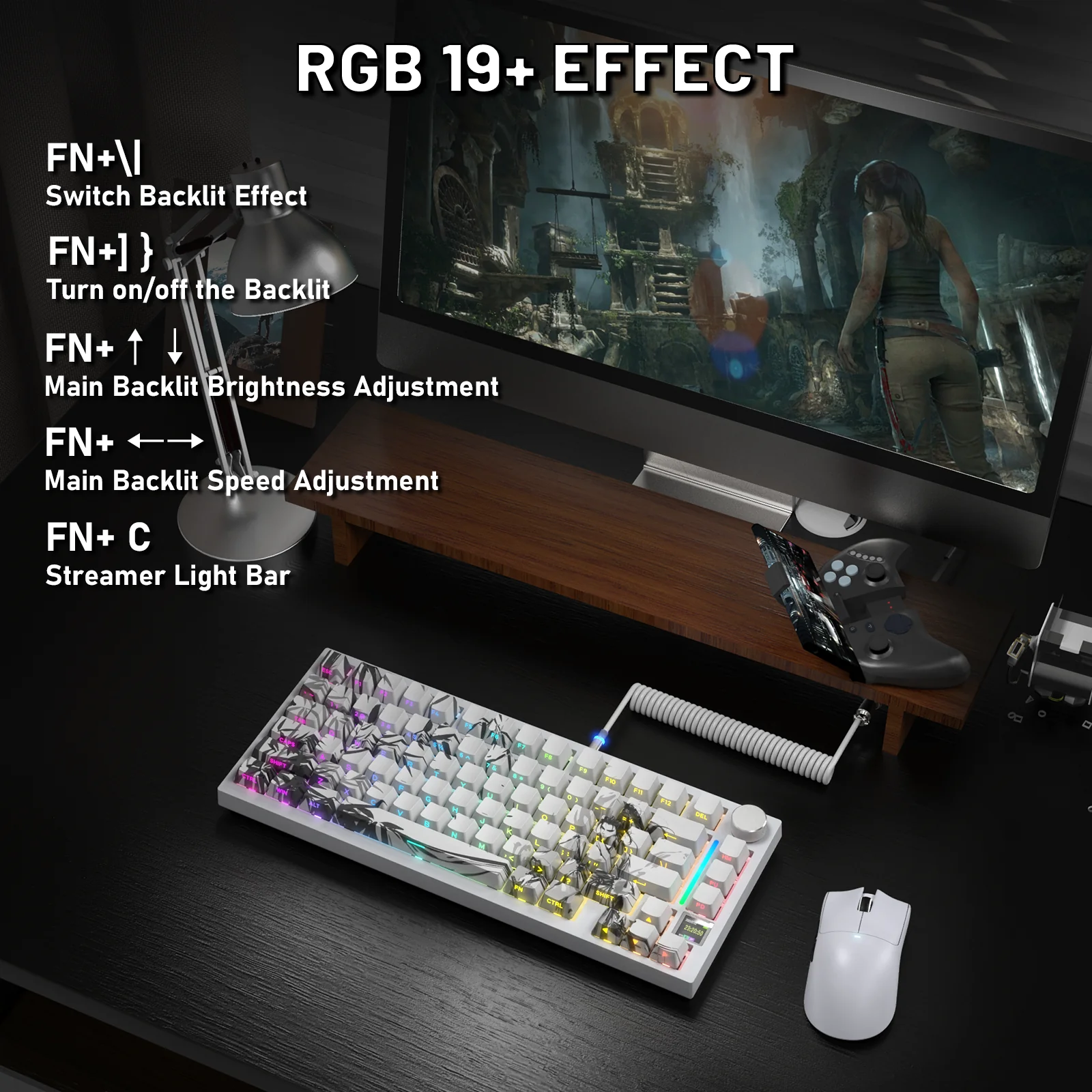 ATTACK SHARK X820ULTRA Mechanical Keyboard with C01ULTRA Coiled Cable - Image 12