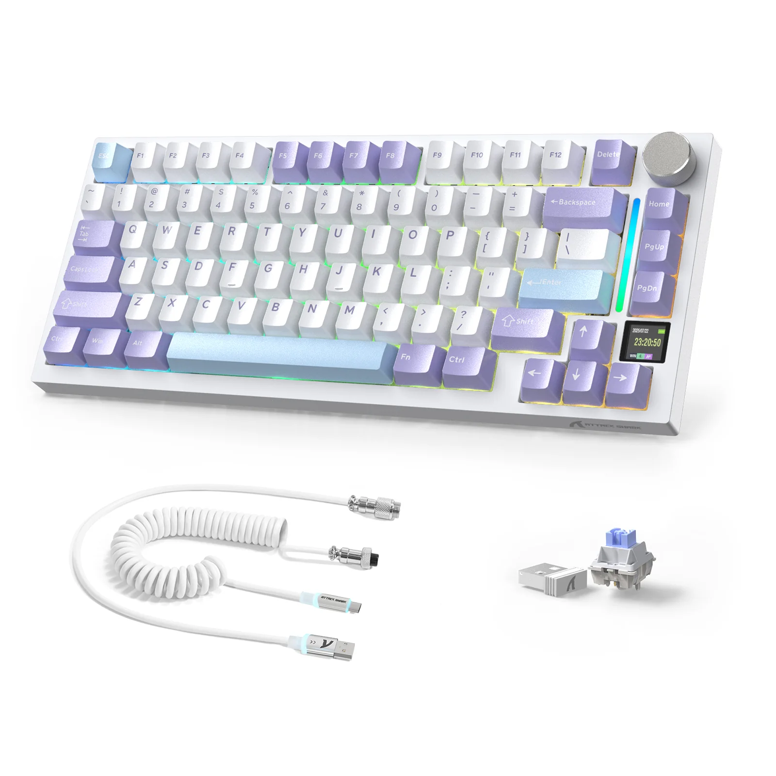 ATTACK SHARK X820ULTRA Mechanical Keyboard with C01ULTRA Coiled Cable - Image 13