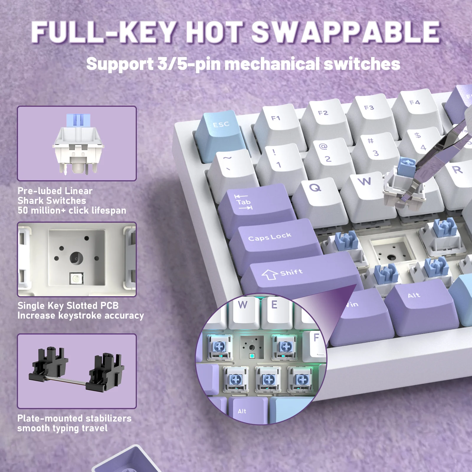 ATTACK SHARK X820ULTRA Mechanical Keyboard with C01ULTRA Coiled Cable - Image 16