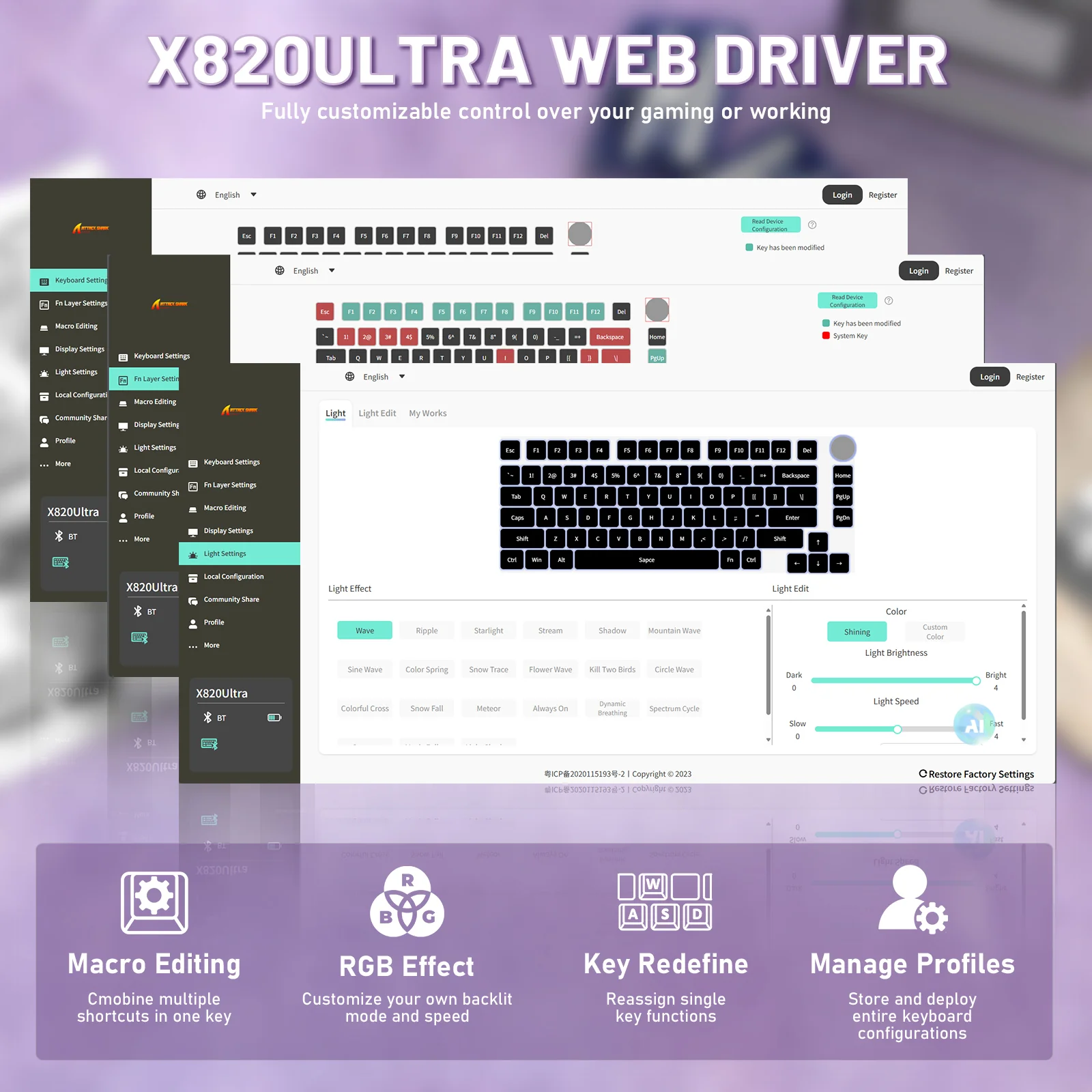ATTACK SHARK X820ULTRA Mechanical Keyboard with C01ULTRA Coiled Cable - Image 18