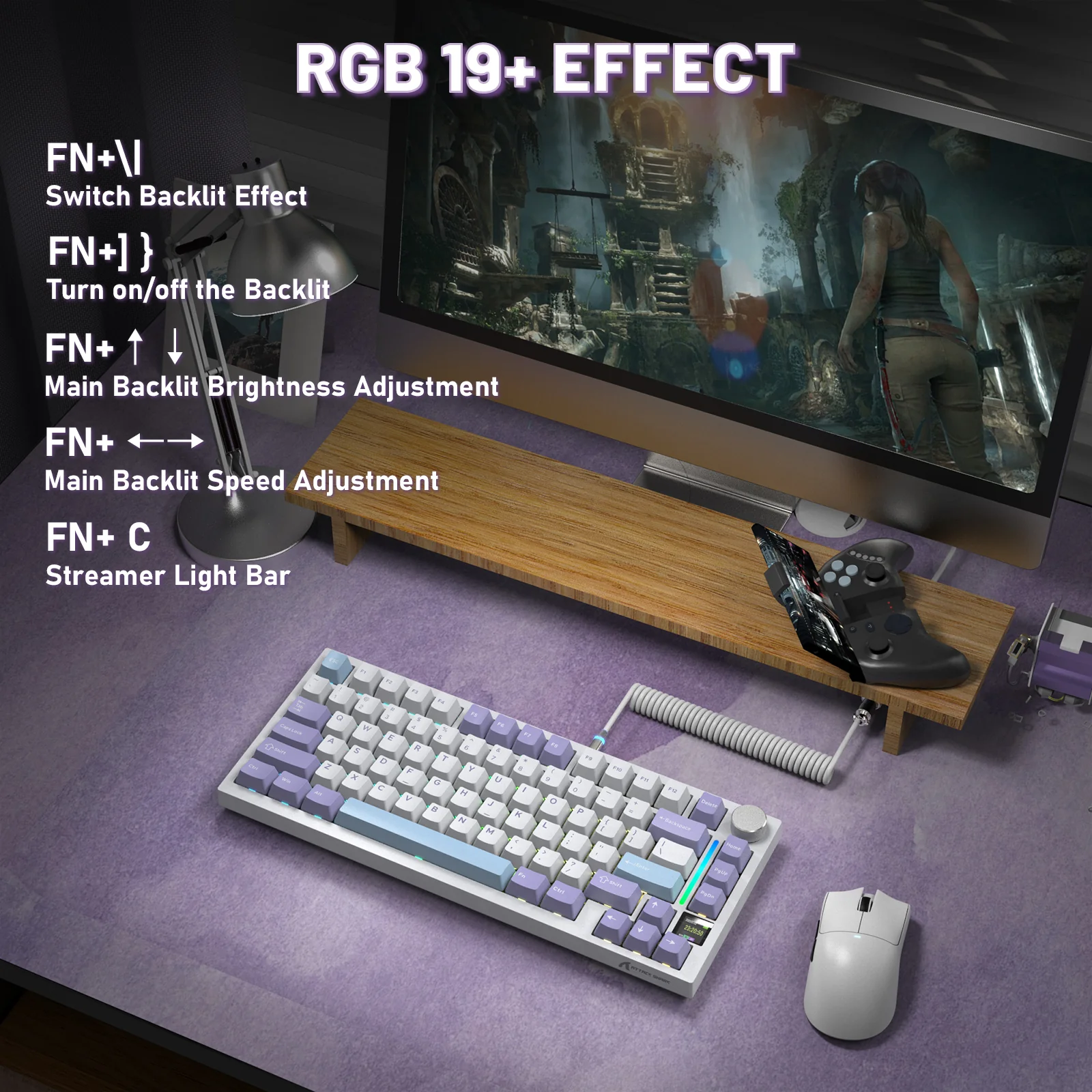 ATTACK SHARK X820ULTRA Mechanical Keyboard with C01ULTRA Coiled Cable - Image 19