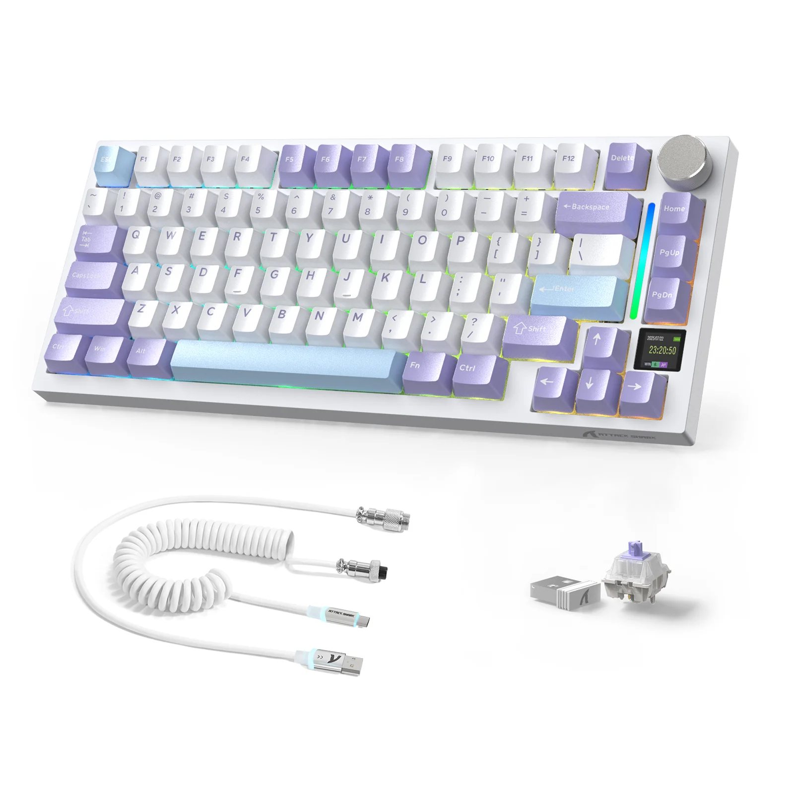 ATTACK SHARK X820ULTRA Mechanical Keyboard with C01ULTRA Coiled Cable - Image 22