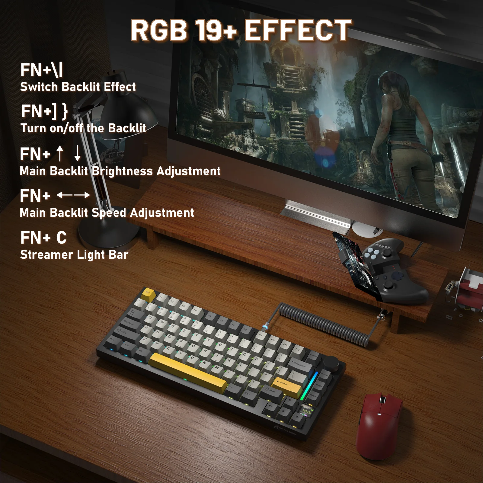 ATTACK SHARK X820ULTRA Mechanical Keyboard with C01ULTRA Coiled Cable - Image 37