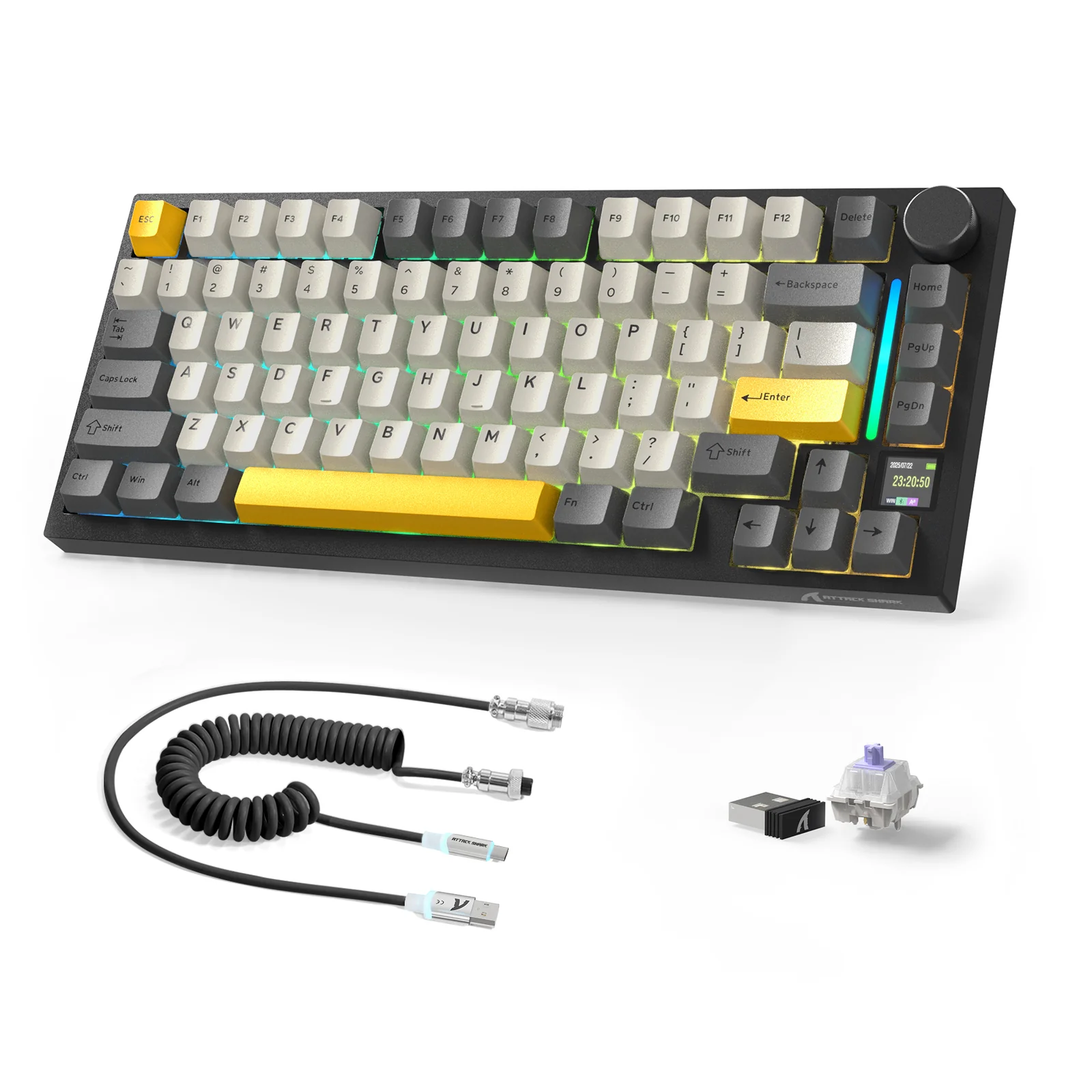 ATTACK SHARK X820ULTRA Mechanical Keyboard with C01ULTRA Coiled Cable - Image 40