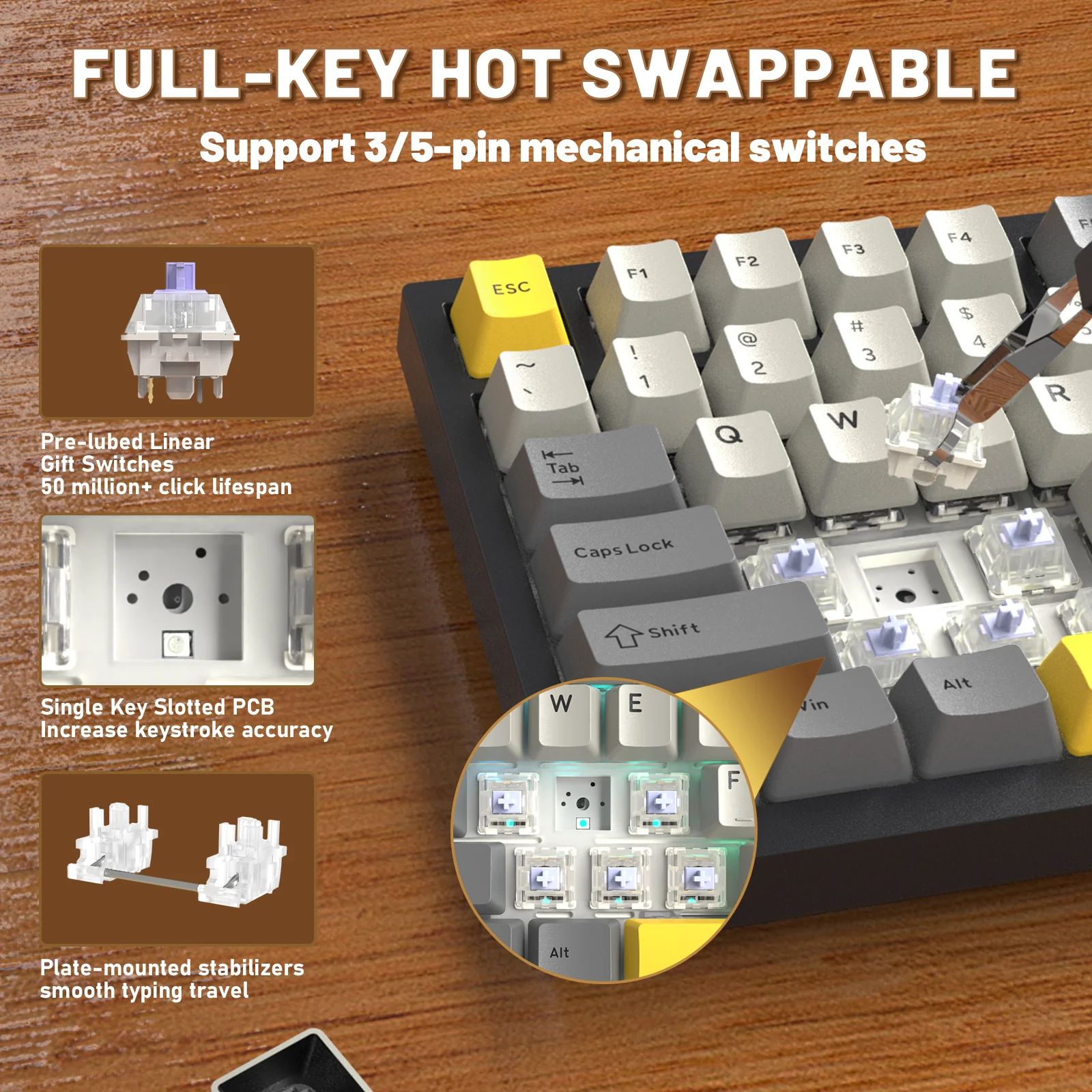 ATTACK SHARK X820ULTRA Mechanical Keyboard with C01ULTRA Coiled Cable - Image 43
