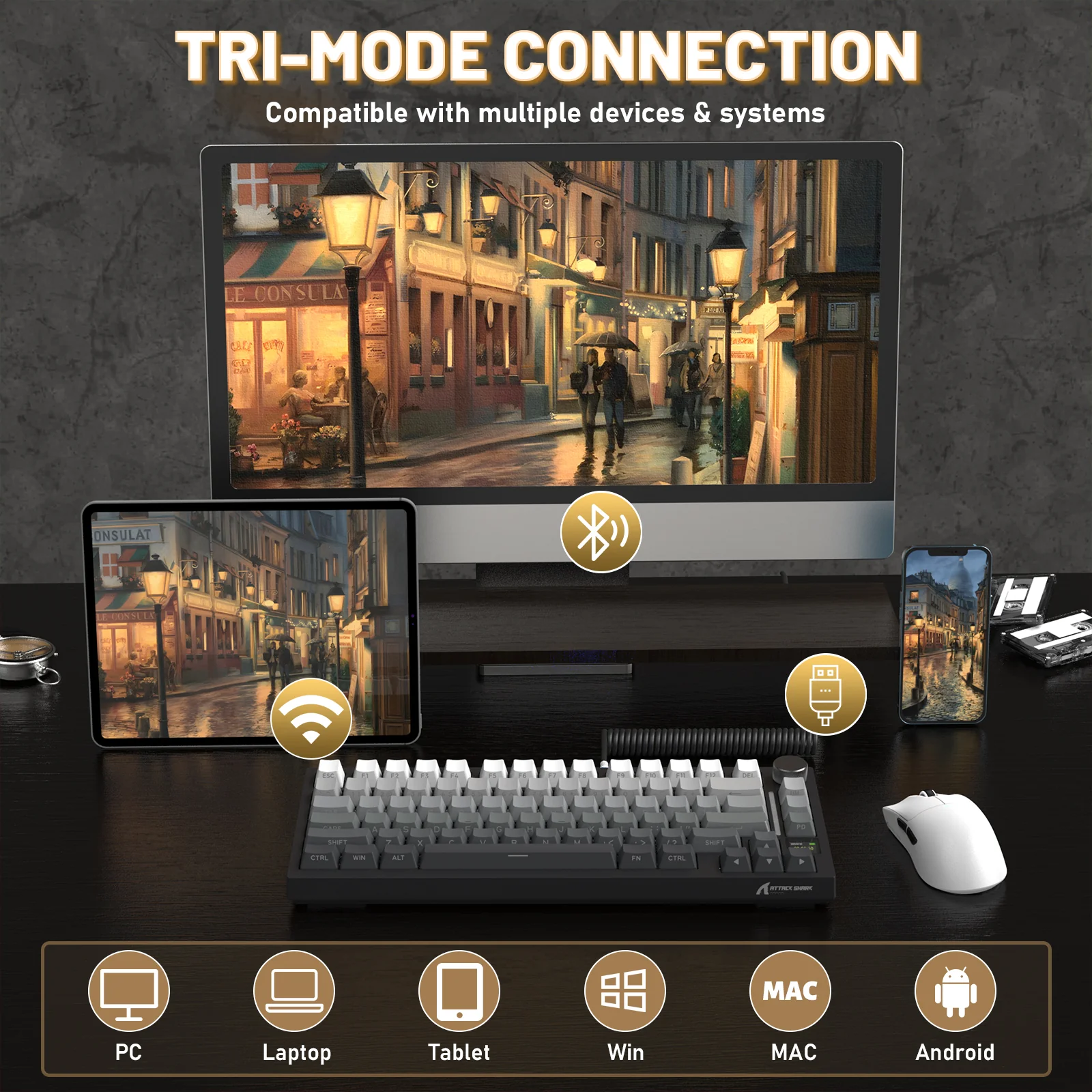 ATTACK SHARK X820ULTRA Mechanical Keyboard with C01ULTRA Coiled Cable - Image 51