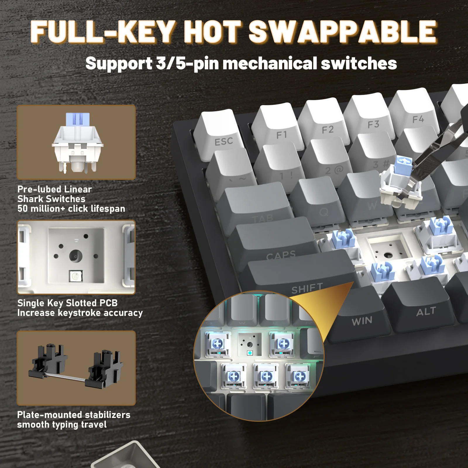 ATTACK SHARK X820ULTRA Mechanical Keyboard with C01ULTRA Coiled Cable - Image 52