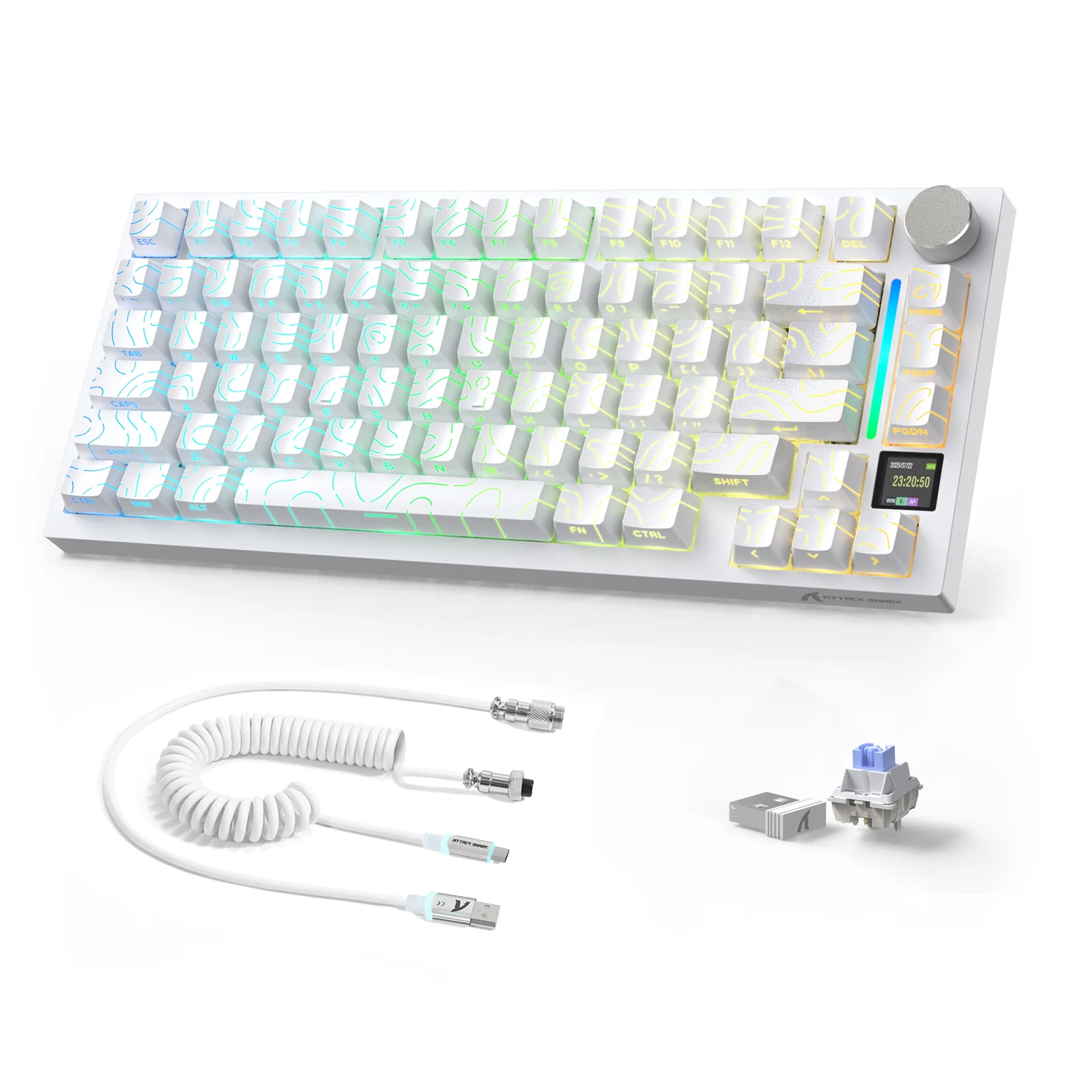 ATTACK SHARK X820ULTRA Mechanical Keyboard with C01ULTRA Coiled Cable - Image 67