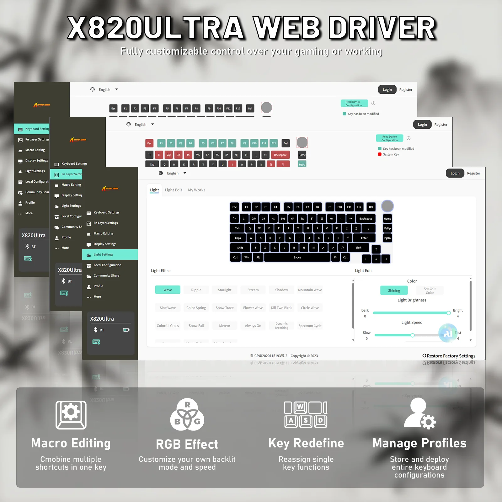 ATTACK SHARK X820ULTRA Mechanical Keyboard with C01ULTRA Coiled Cable - Image 7