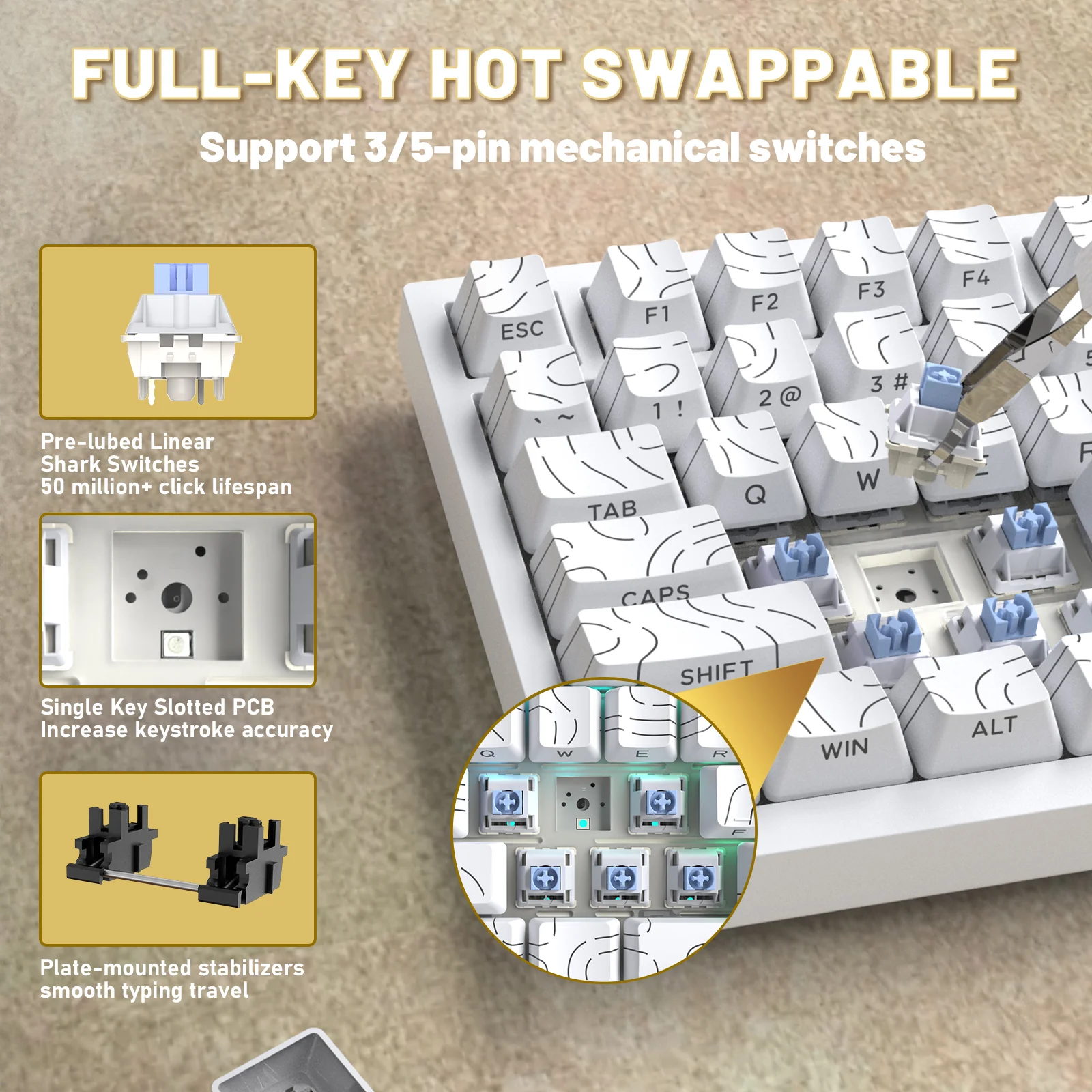 ATTACK SHARK X820ULTRA Mechanical Keyboard with C01ULTRA Coiled Cable - Image 71
