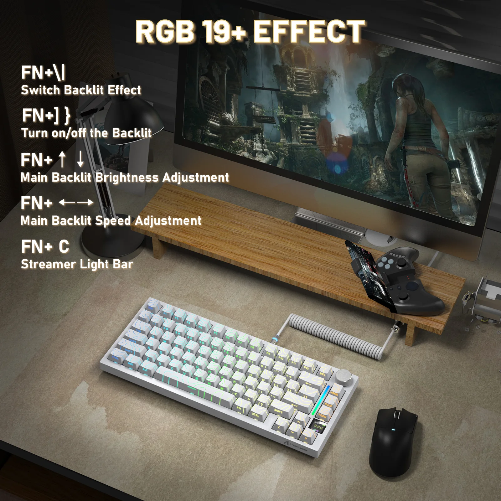 ATTACK SHARK X820ULTRA Mechanical Keyboard with C01ULTRA Coiled Cable - Image 80