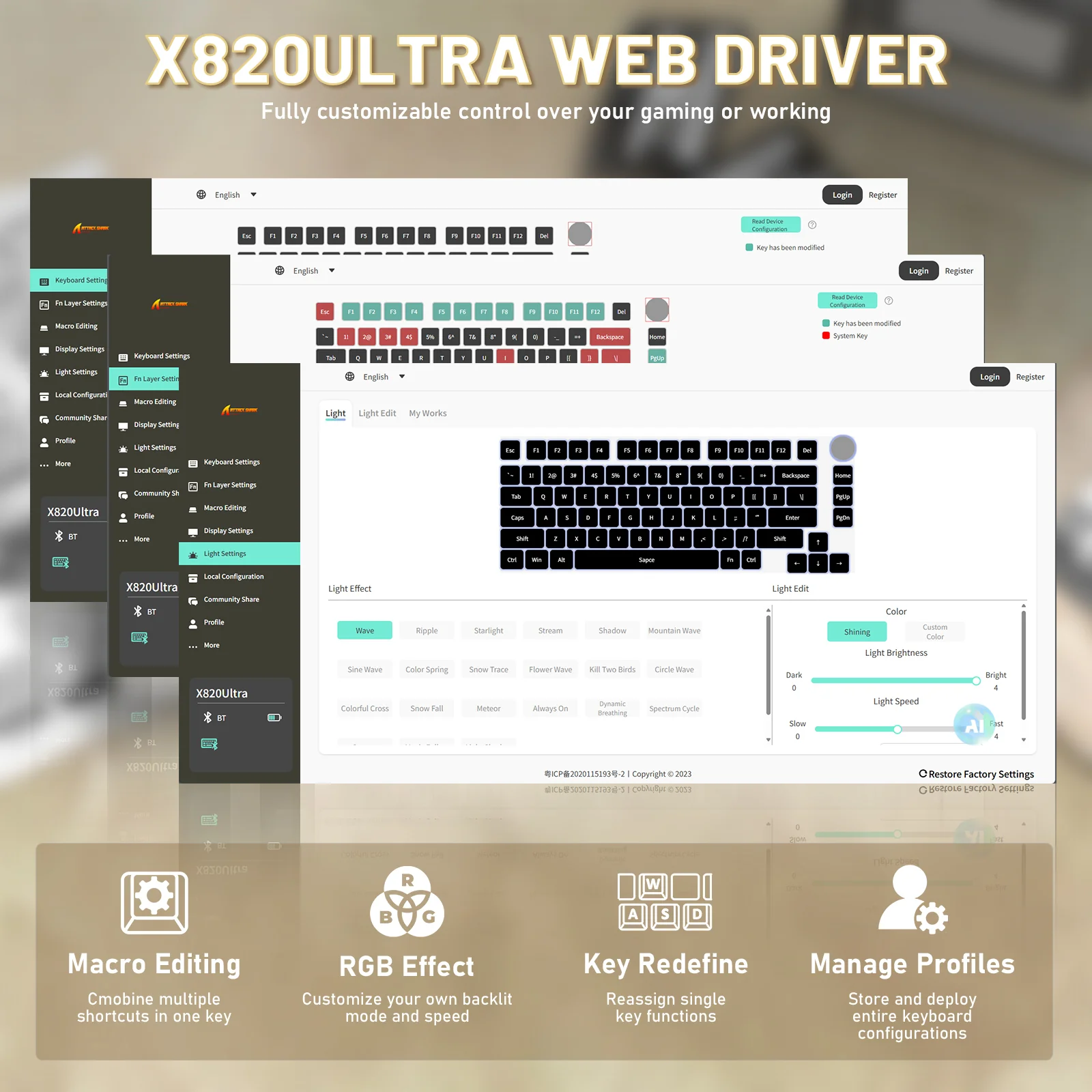 ATTACK SHARK X820ULTRA Mechanical Keyboard with C01ULTRA Coiled Cable - Image 81