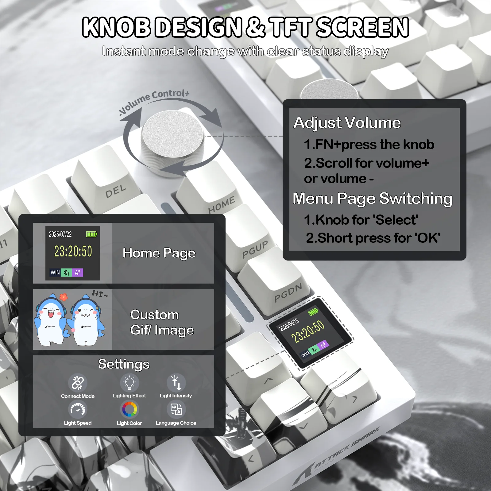 ATTACK SHARK X820Ultra Tri-mode Gasket Mechanical Keyboard - Image 5