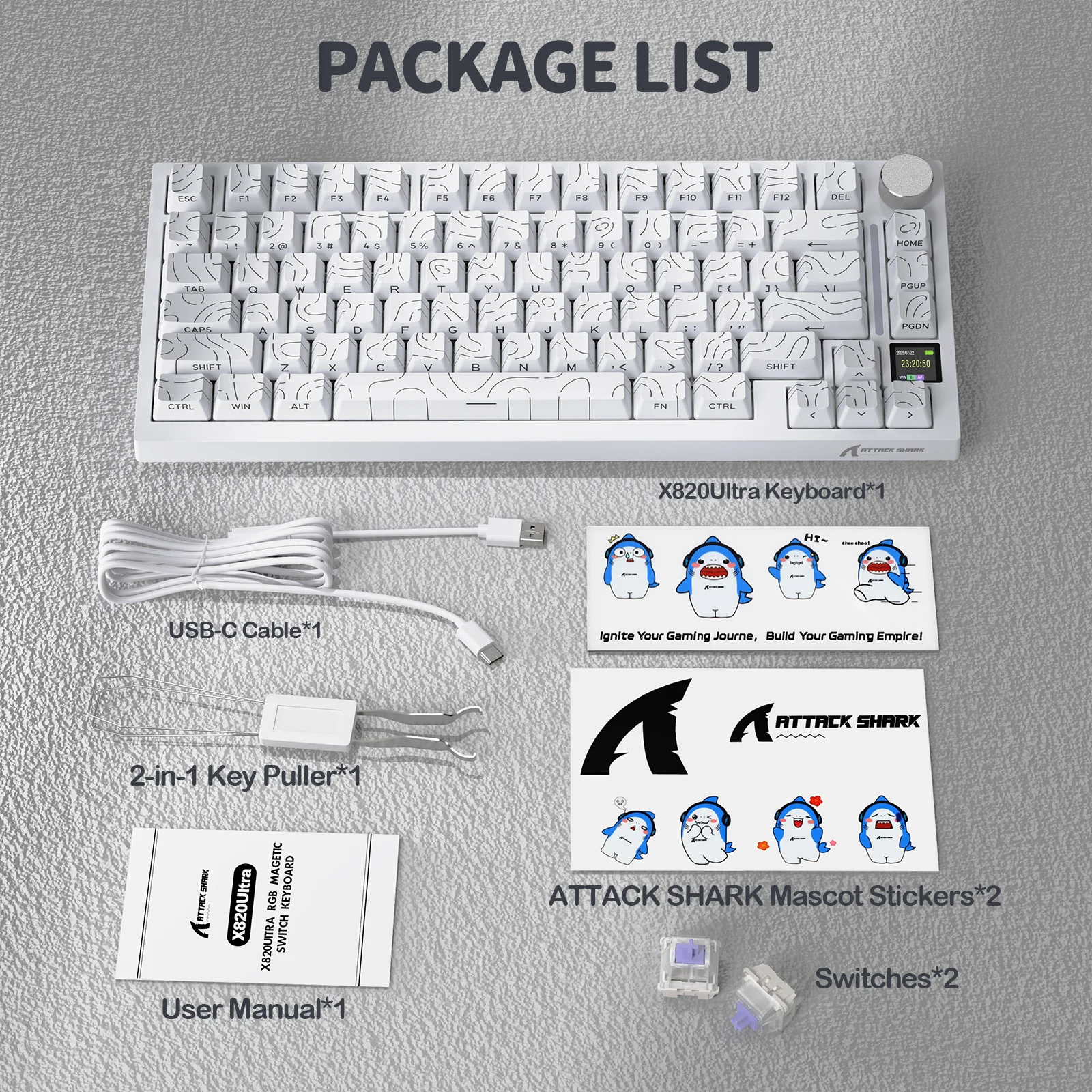 ATTACK SHARK X820Ultra Tri-mode Gasket Mechanical Keyboard - Image 82