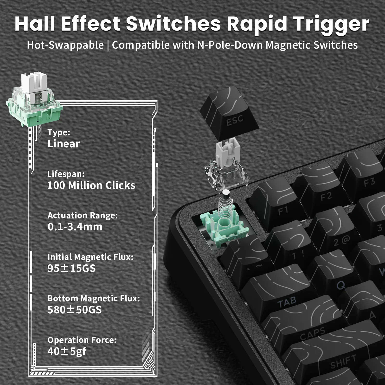 ATTACK SHARK X82PRO HE Magnetic Keyboard With C01Ultra RGB Coiled Cable - Image 13