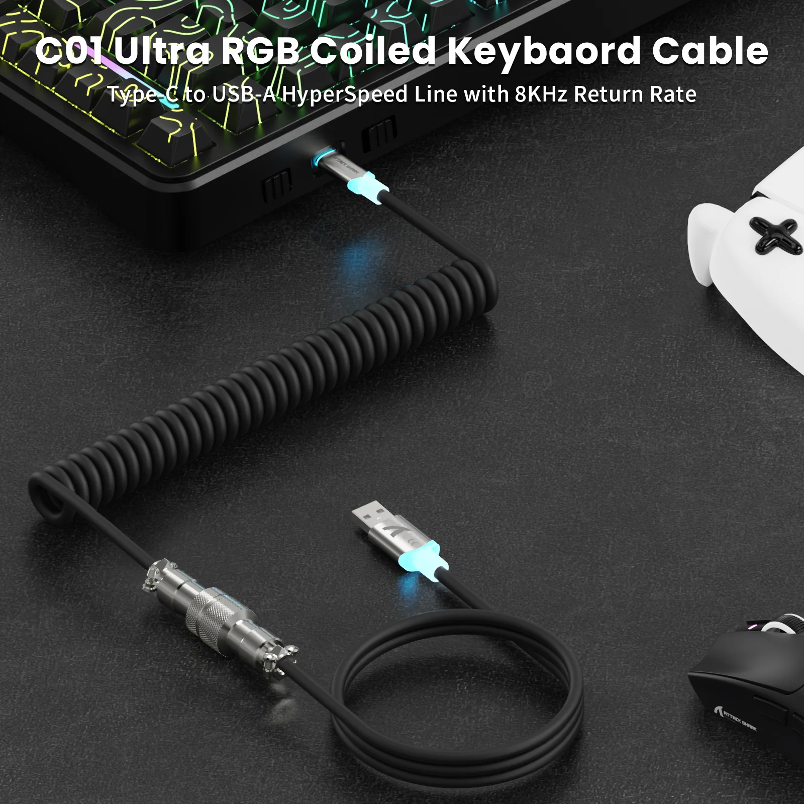 ATTACK SHARK X82PRO HE Magnetic Keyboard With C01Ultra RGB Coiled Cable - Image 18