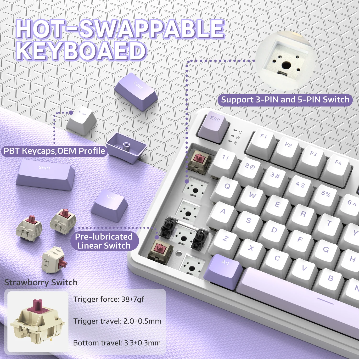 ATTACK SHARK X87 Tri-mode Gasket Mechanical Keyboard - Image 32