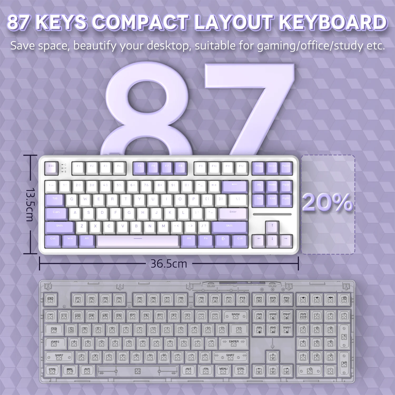 ATTACK SHARK X87 Tri-mode Gasket Mechanical Keyboard - Image 37