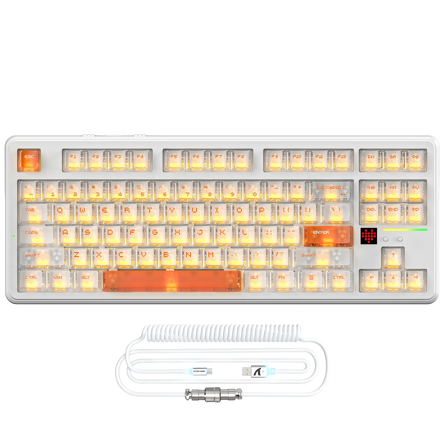 ATTACK SHARK X87 ULTRA Wireless Gaming Keyboard with 8KHz Receiver and RGB Coiled Cable - Image 10