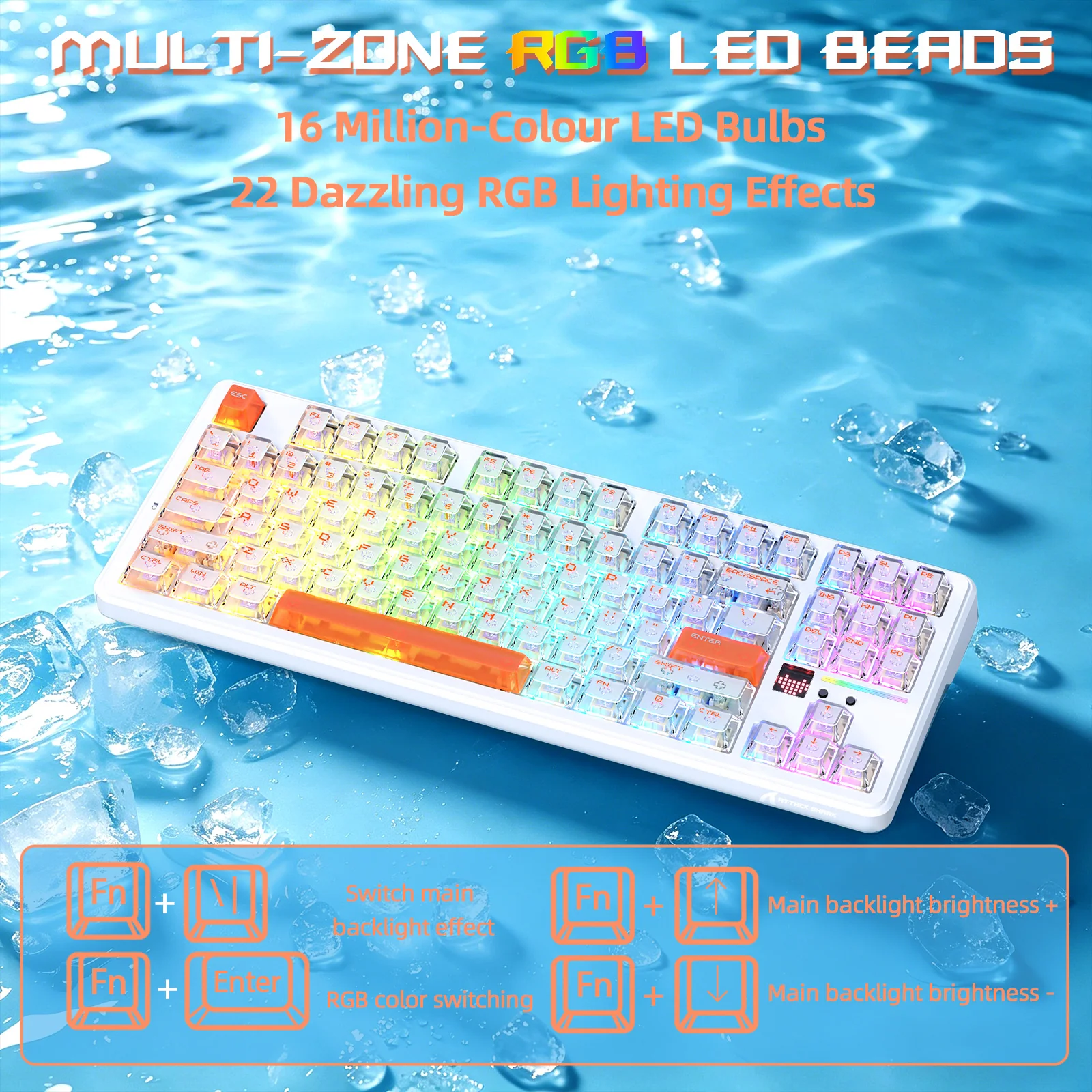 ATTACK SHARK X87 ULTRA Wireless Gaming Keyboard with 8KHz Receiver and RGB Coiled Cable - Image 13