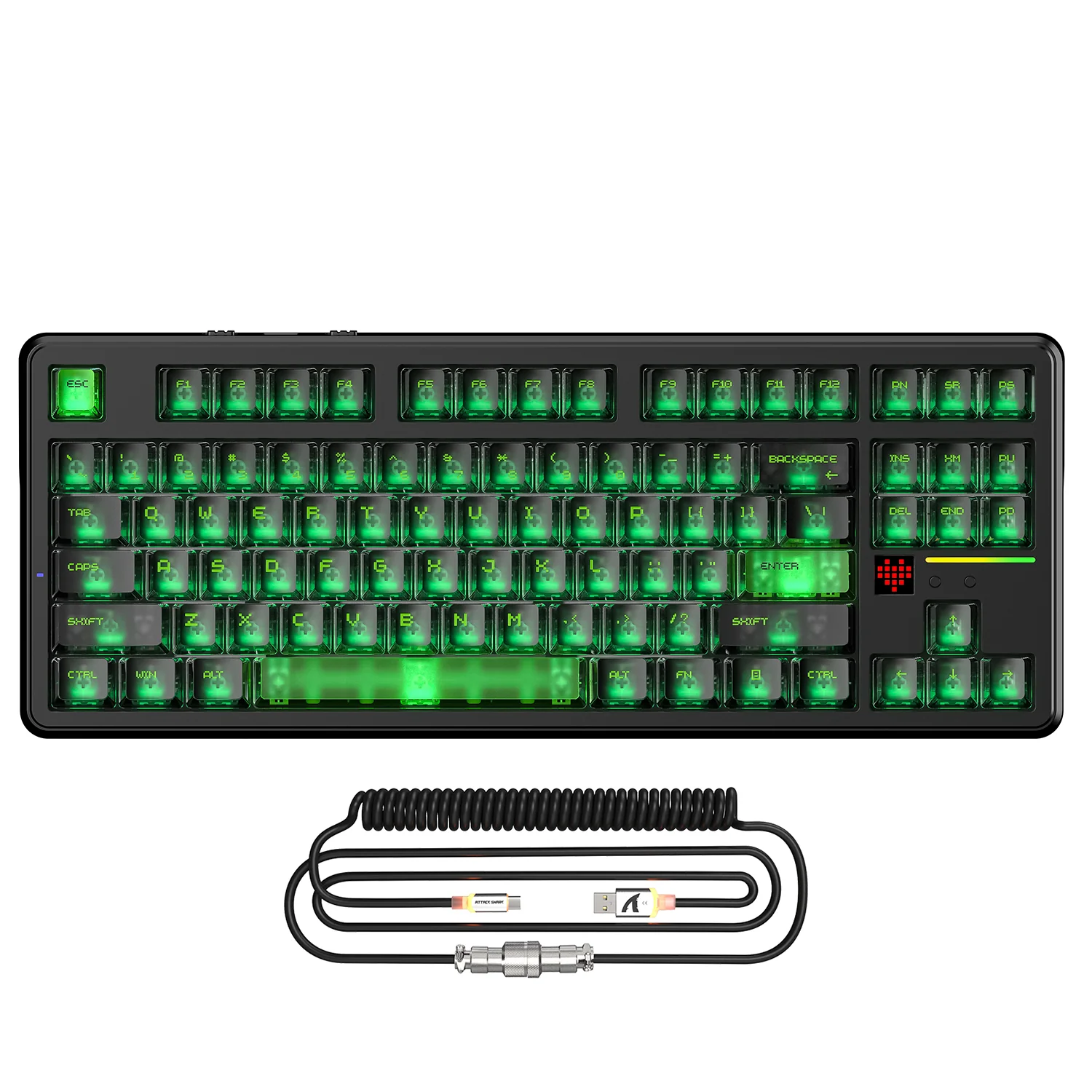 ATTACK SHARK X87 ULTRA Wireless Gaming Keyboard with 8KHz Receiver and RGB Coiled Cable - Image 19
