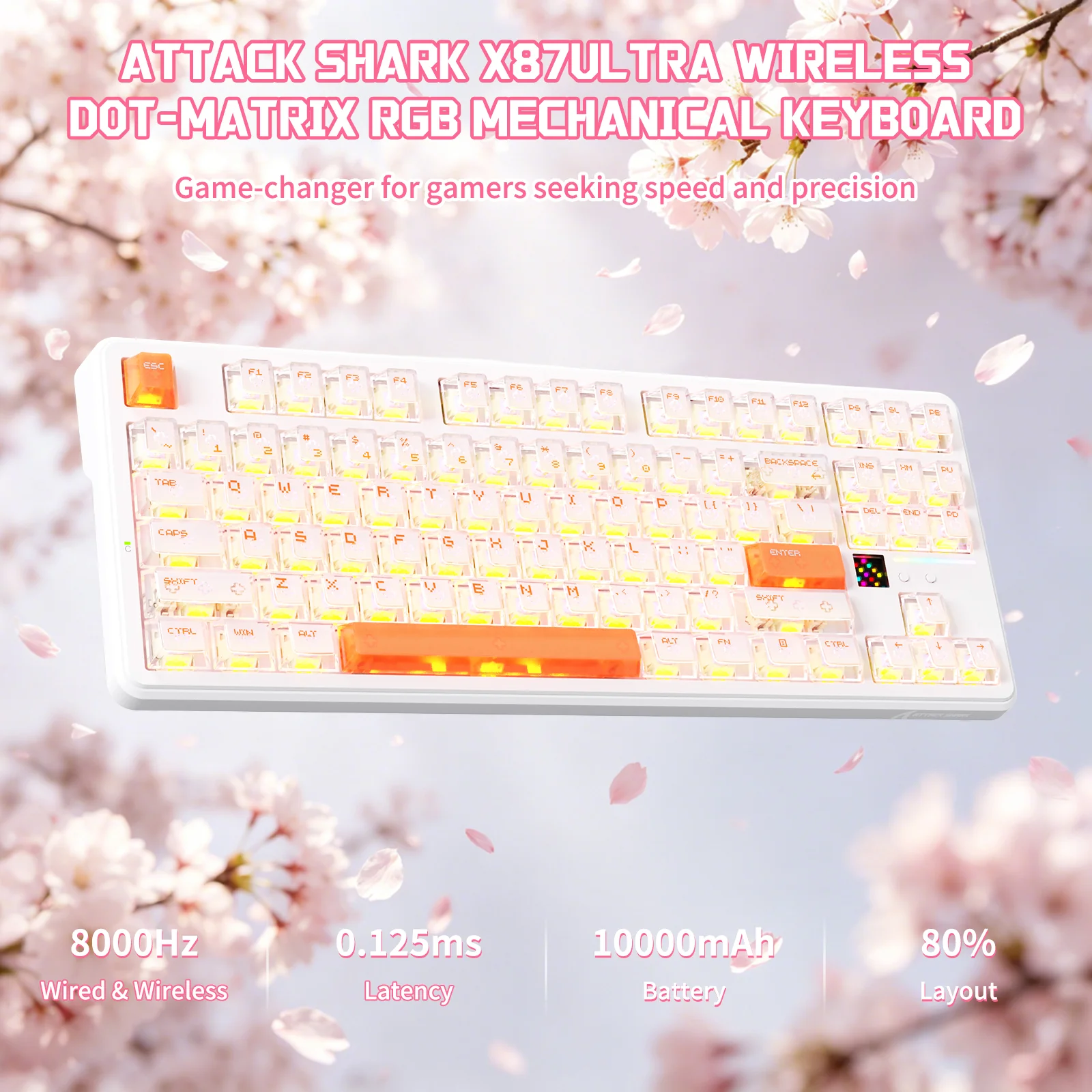 ATTACK SHARK X87 ULTRA Wireless Mechanical Keyboard With 8K Wireless Receiver - Image 11