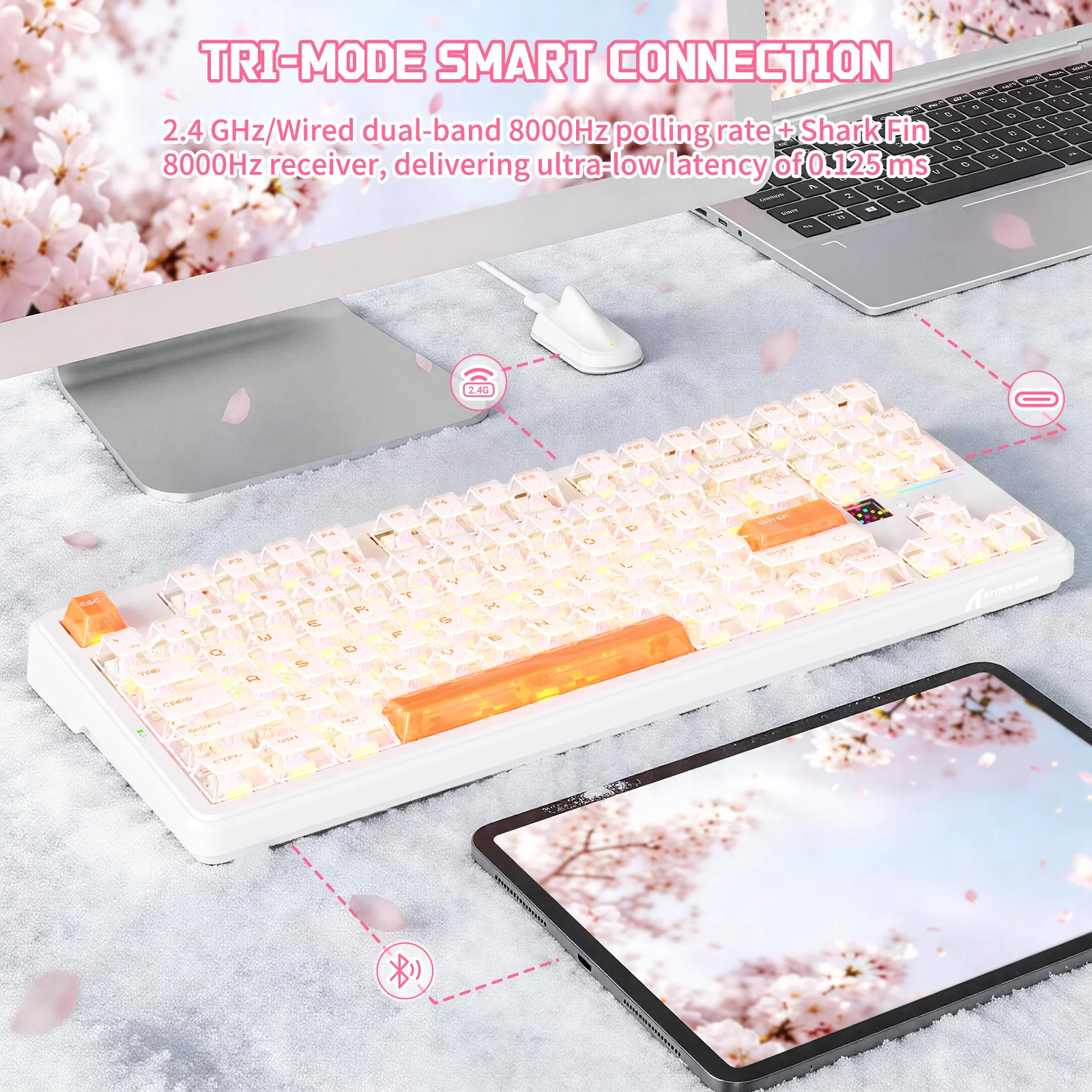 ATTACK SHARK X87 ULTRA Wireless Mechanical Keyboard With 8K Wireless Receiver - Image 13