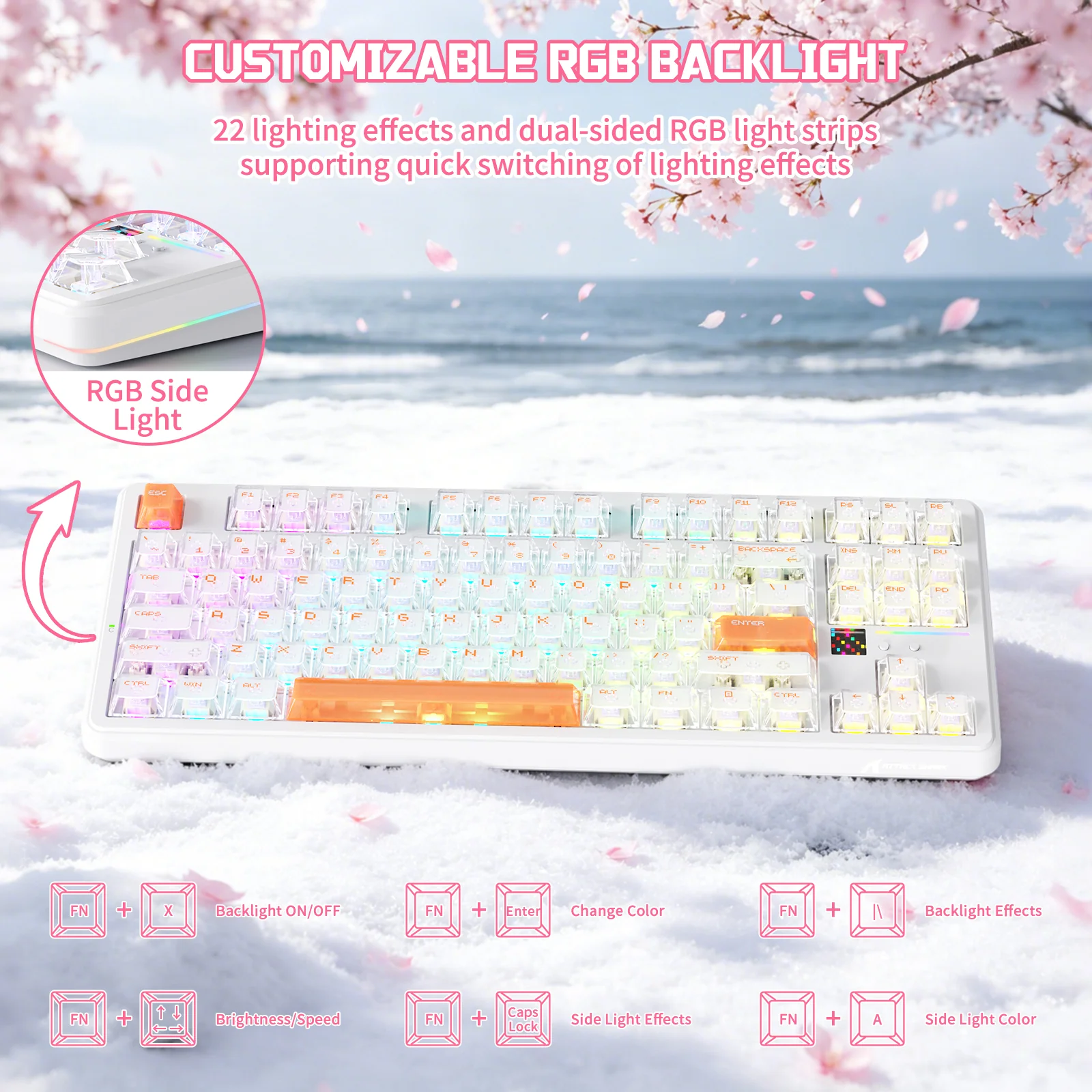 ATTACK SHARK X87 ULTRA Wireless Mechanical Keyboard With 8K Wireless Receiver - Image 16